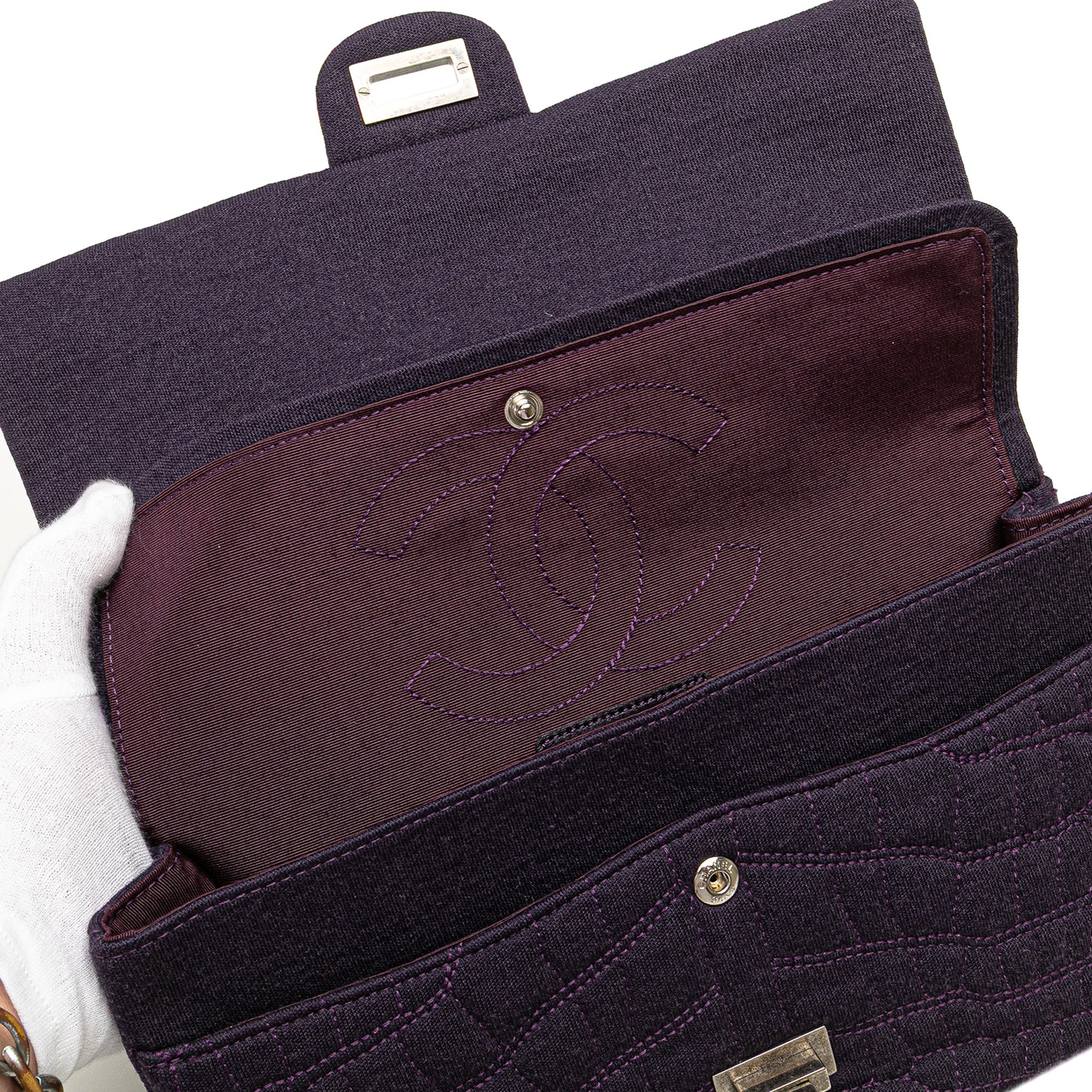 Chanel Croc Quilted Jersey Reissue 2.55 Double Flap 226 - image 7