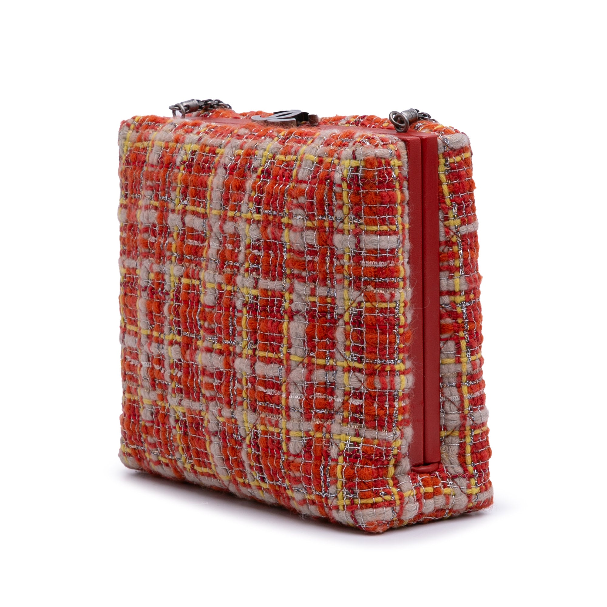Chanel Multicolor Tweed and Leather Quadrato Box Shoulder Bag - image 2