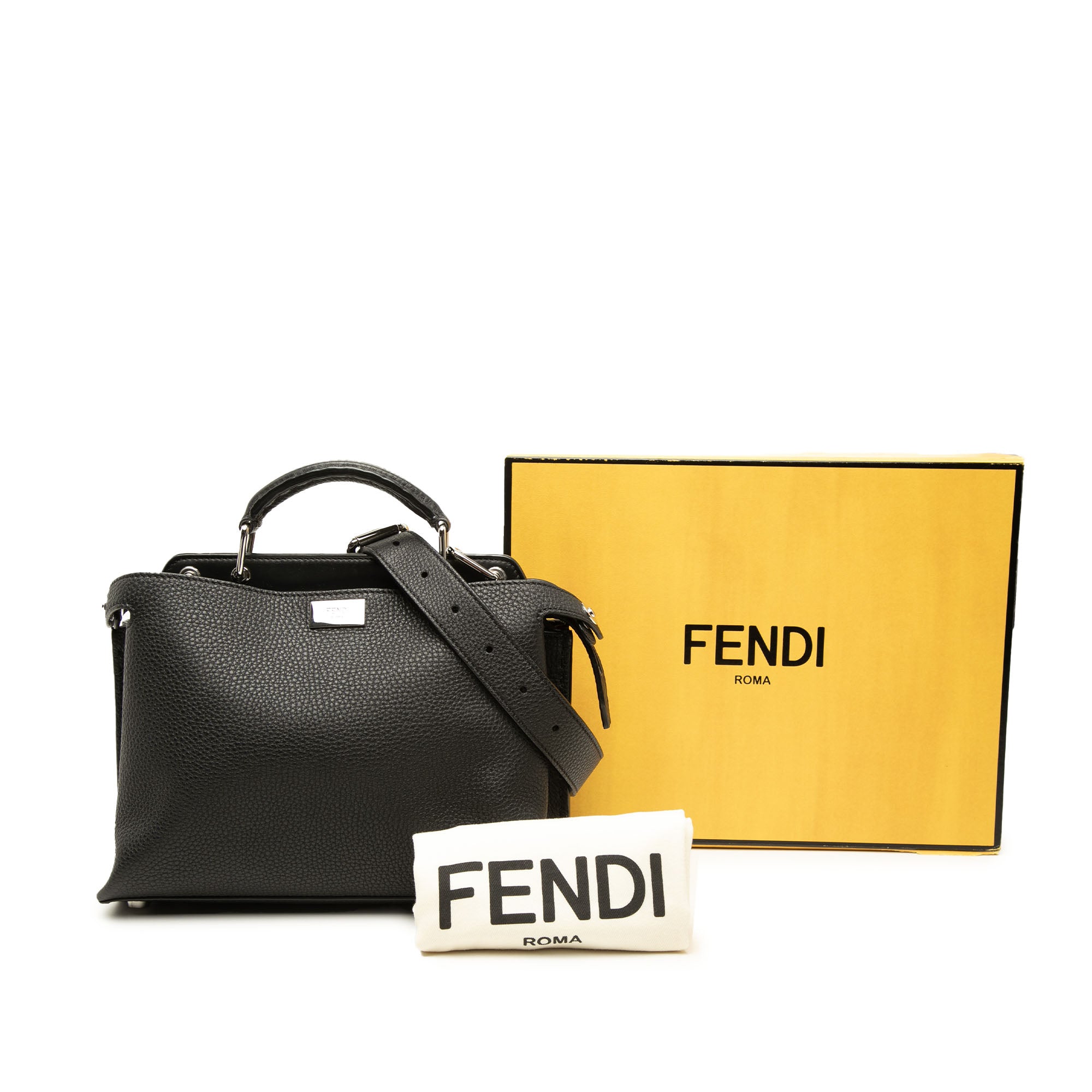 Fendi Mini Leather Peekaboo Iconic Essential Satchel - image 7