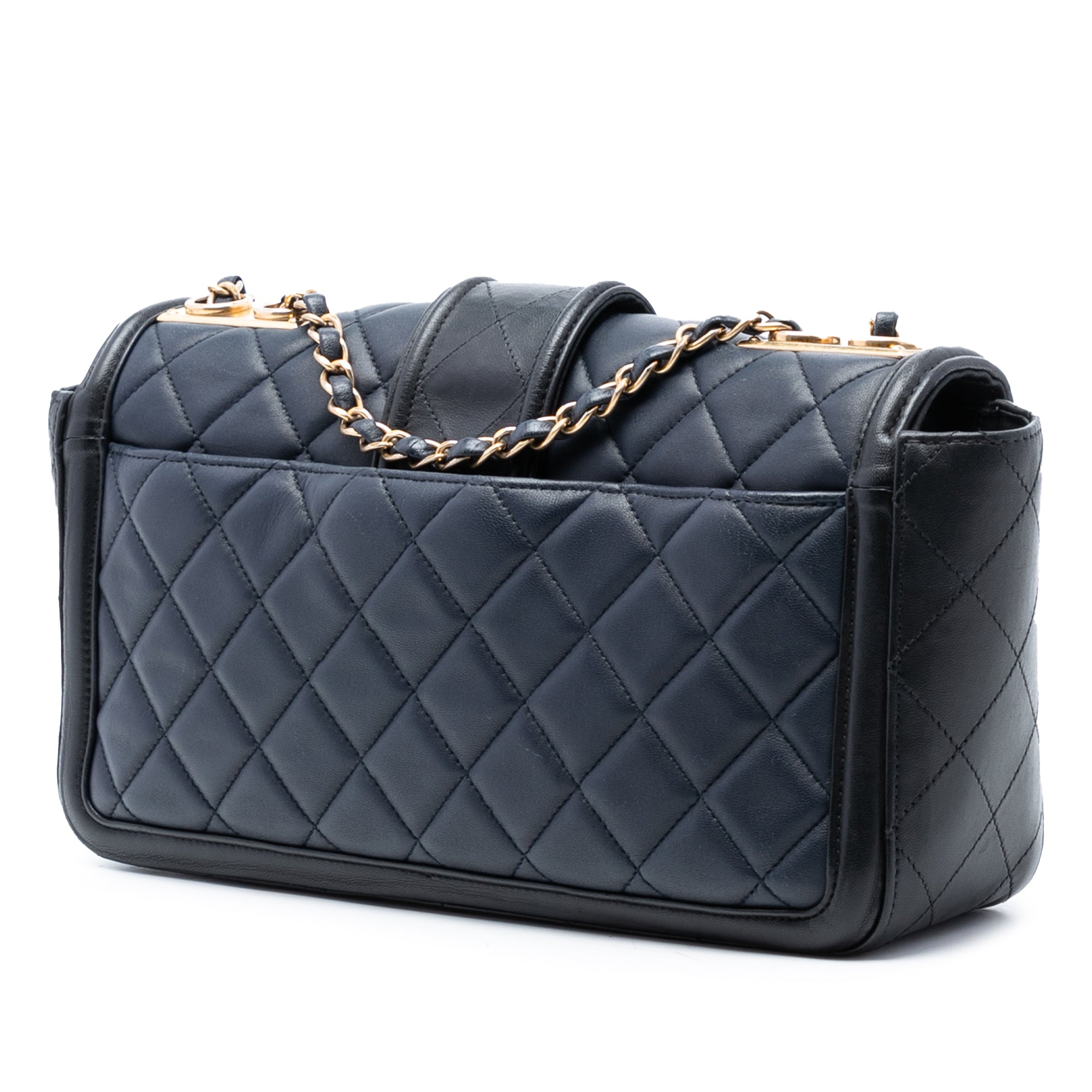 Chanel Large Bicolor Quilted Lambskin Elegant CC Flap - image 2