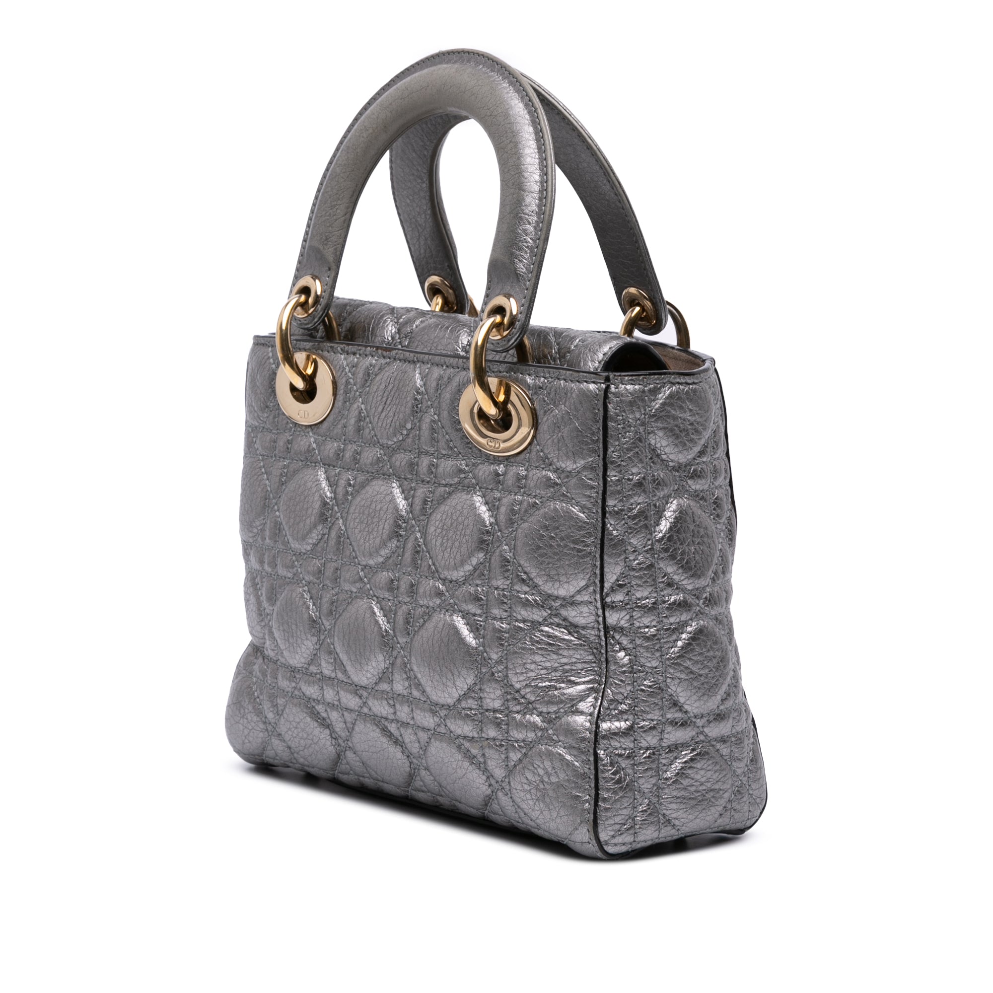 Dior Small Metallic Grained Calfskin Cannage Supple Lady Dior - image 2