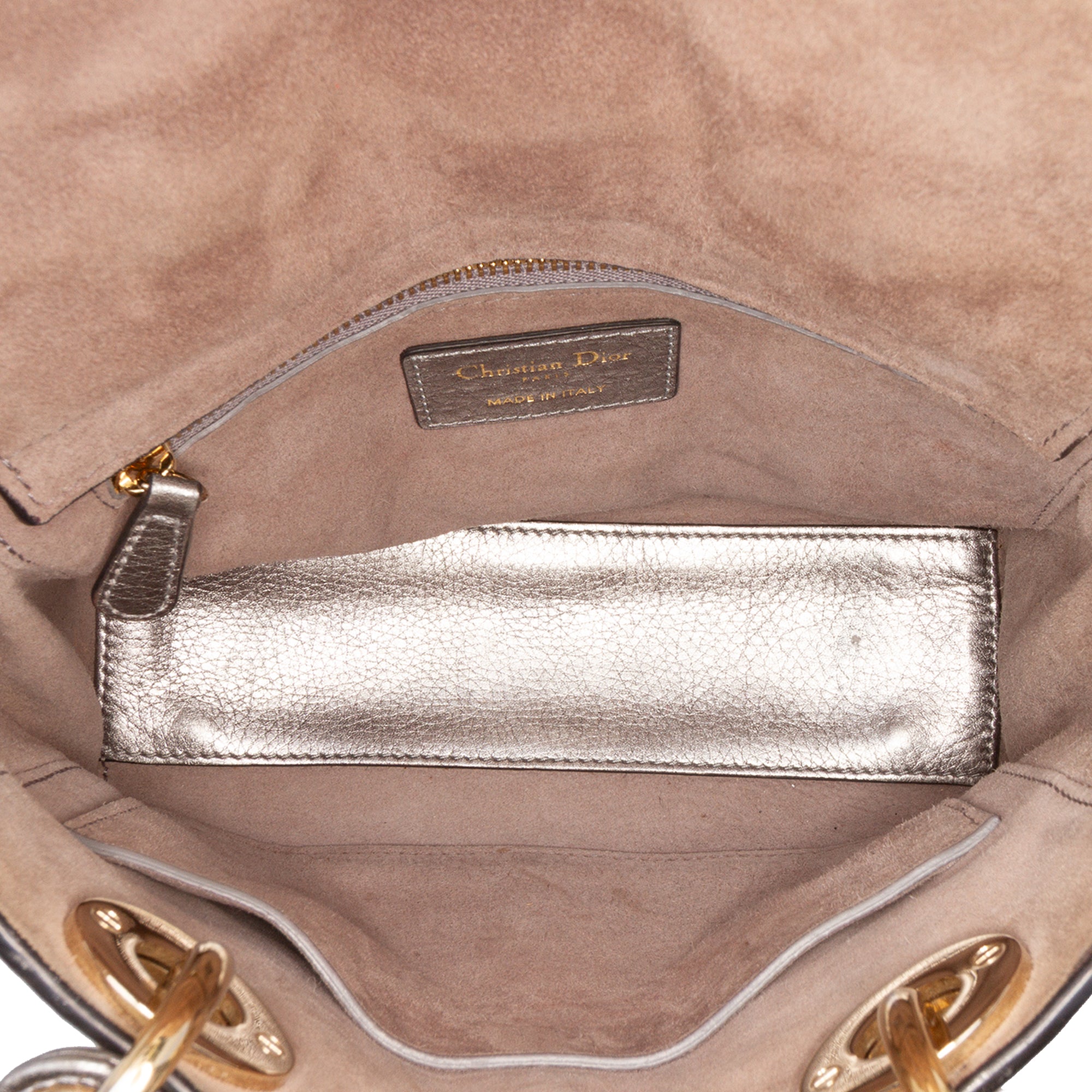 Dior Small Metallic Grained Calfskin Cannage Supple Lady Dior - image 4