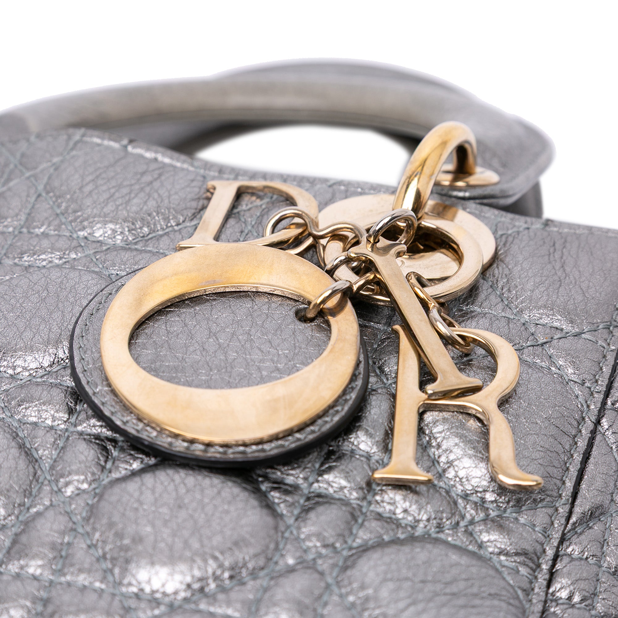 Dior Small Metallic Grained Calfskin Cannage Supple Lady Dior - image 7