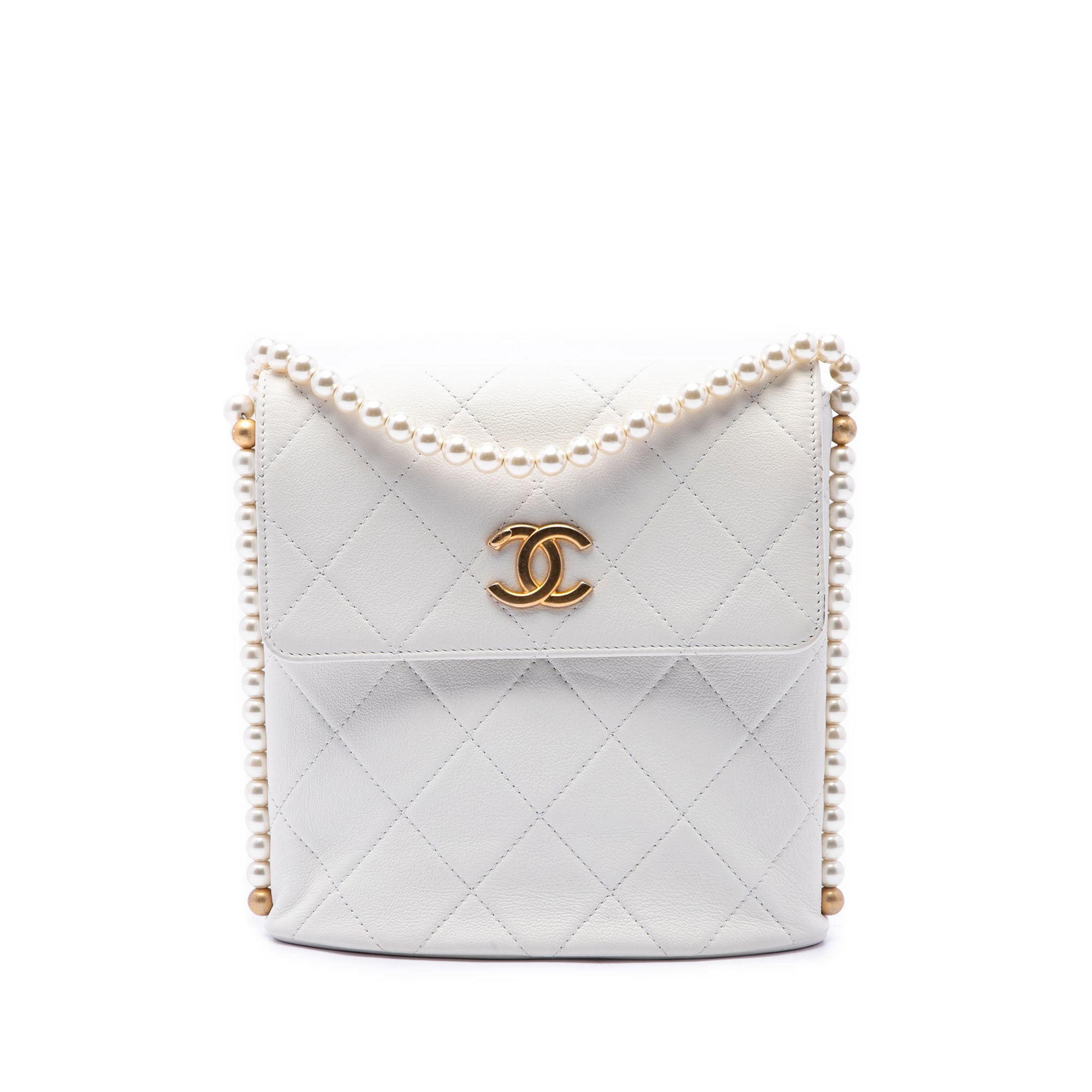 Chanel Small Quilted Calfskin About Pearls Hobo - image 1