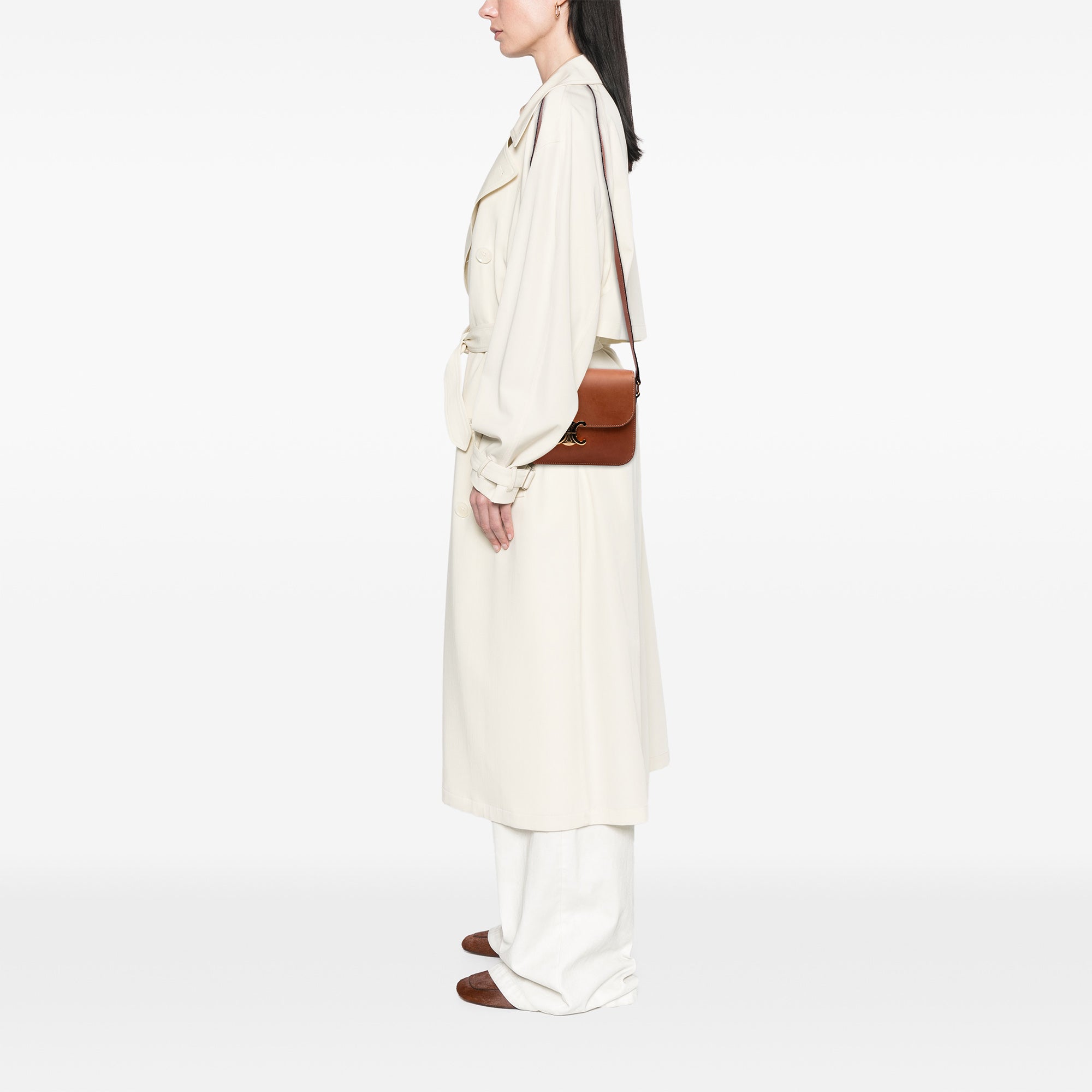 Celine Classique Natural Calfskin Triomphe Crossbody