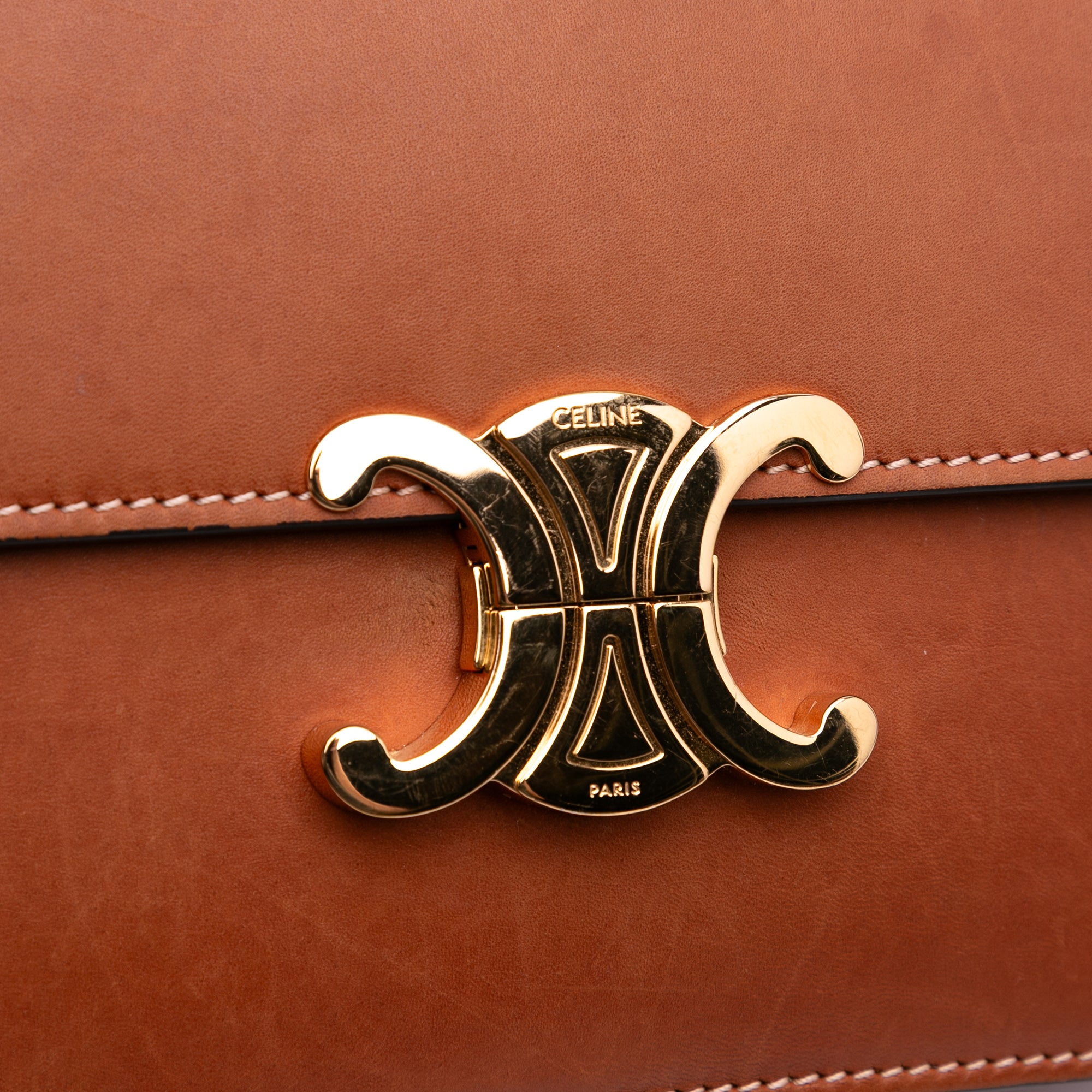 Celine Classique Natural Calfskin Triomphe Crossbody