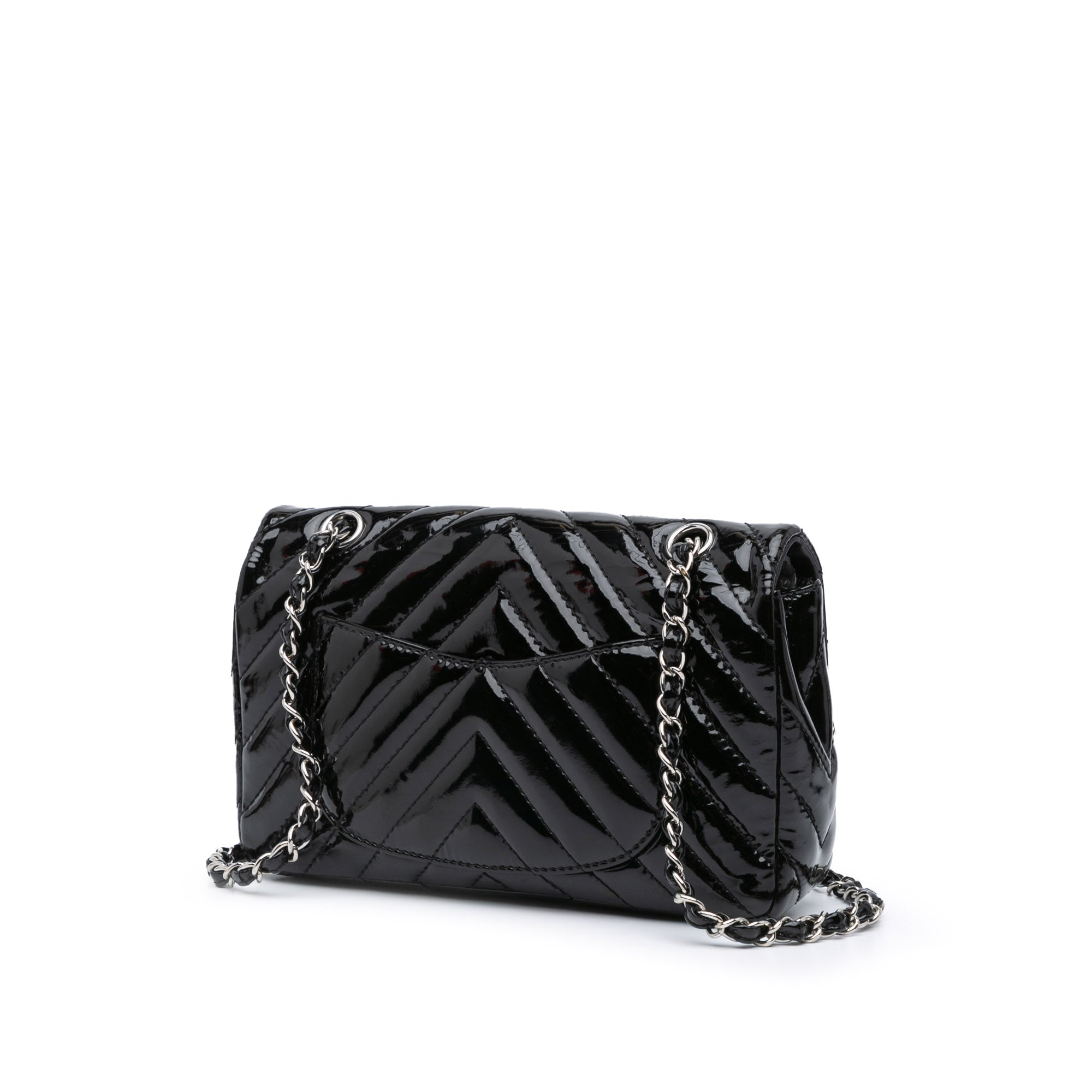 Chanel Medium Classic Chevron Patent Double Flap - image 2