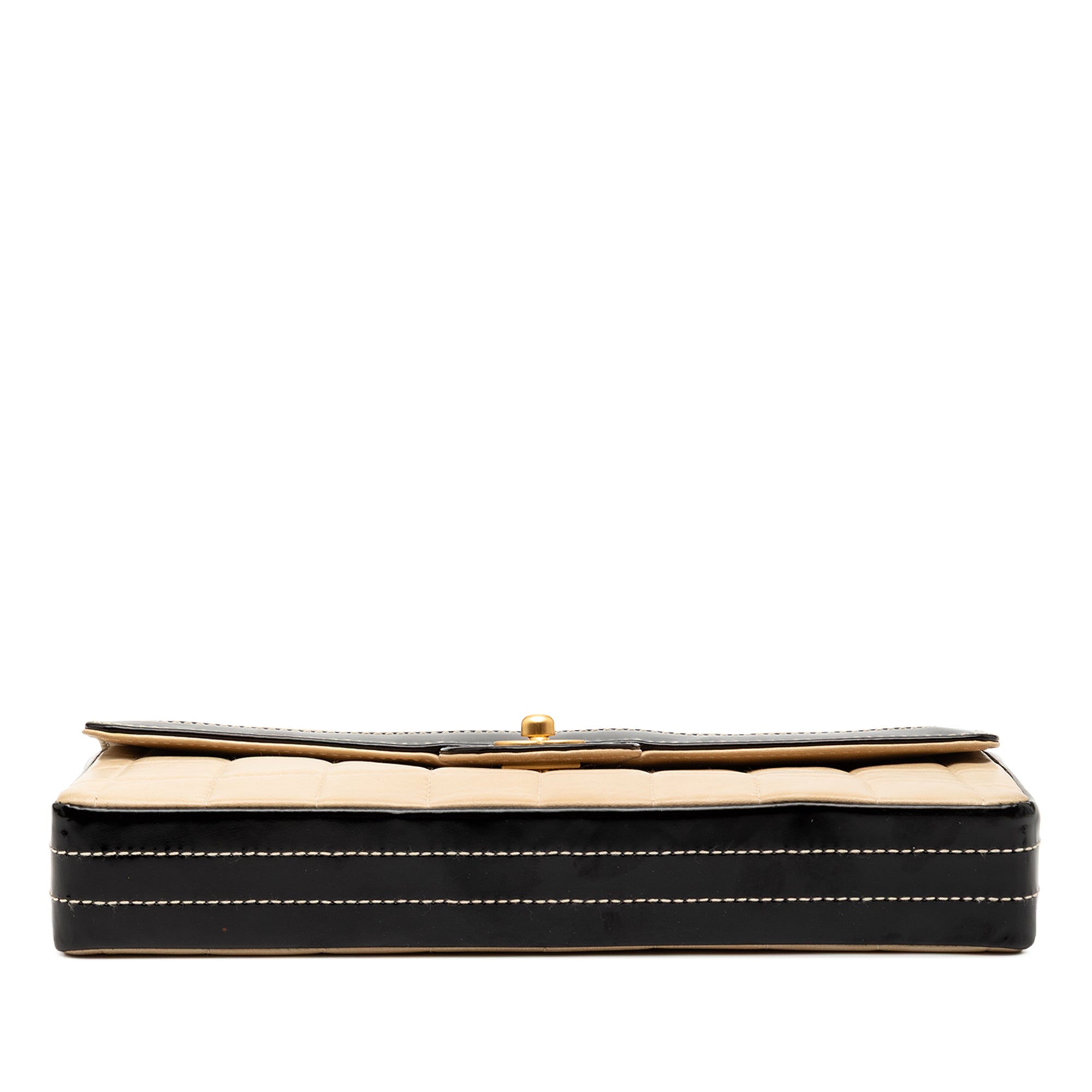 Chanel CC Chocolate Bar Lambskin and Patent East West Flap - image 3