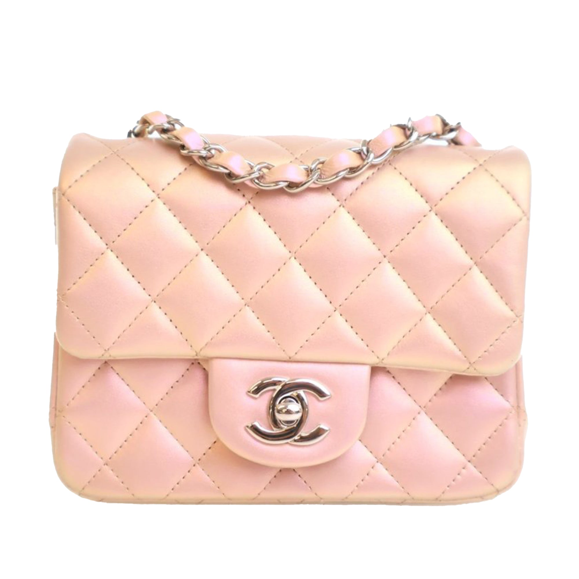 Chanel Mini Square Classic Iridescent Calfskin Single Flap - image 1