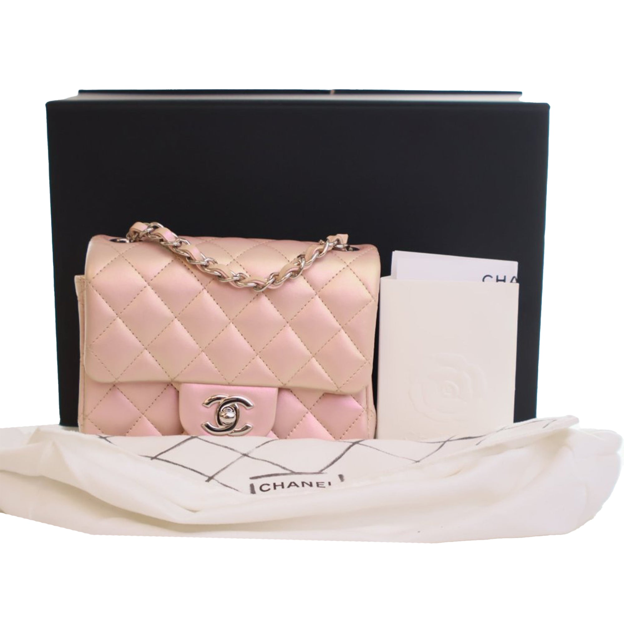 Chanel Mini Square Classic Iridescent Calfskin Single Flap - image 14