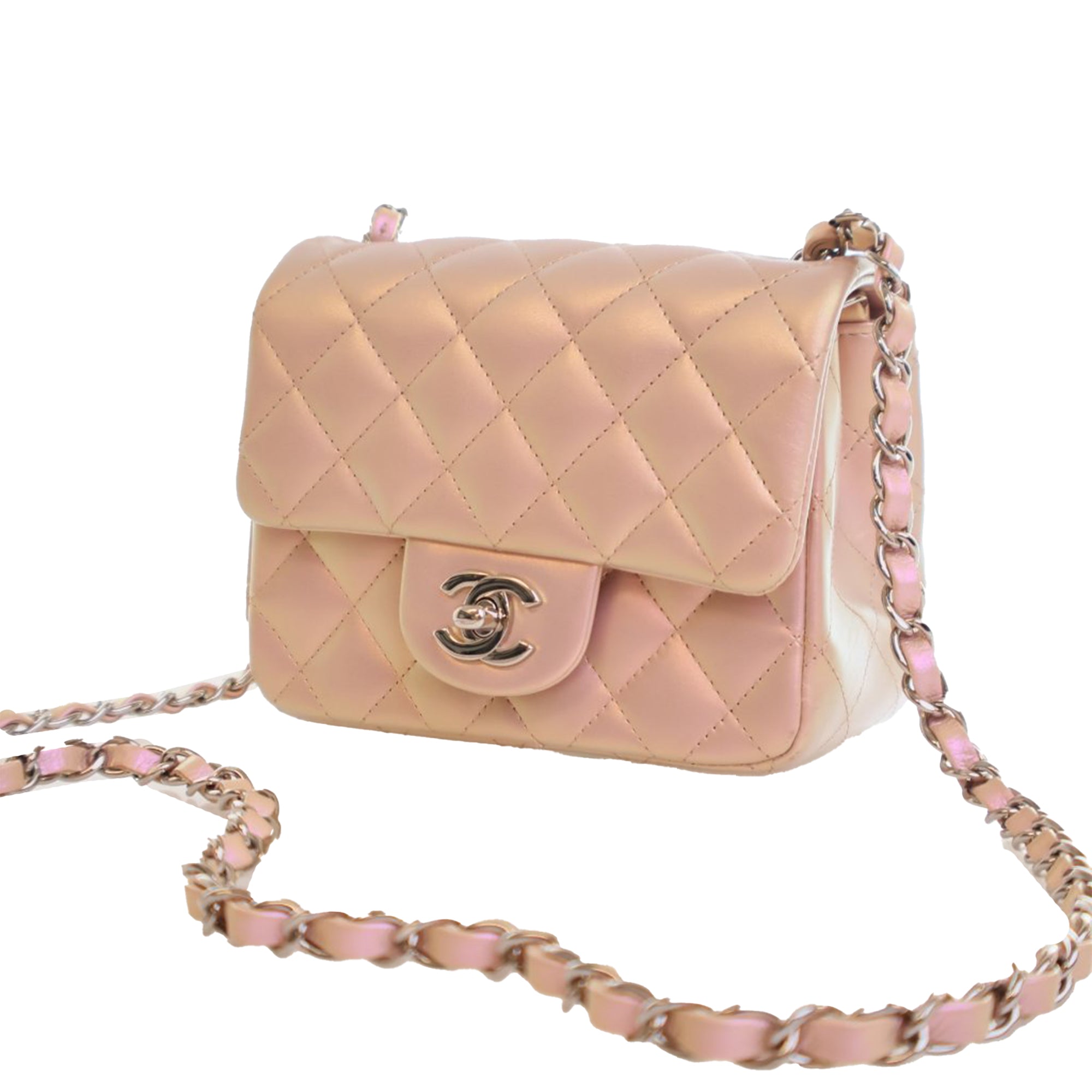 Chanel Mini Square Classic Iridescent Calfskin Single Flap - image 2