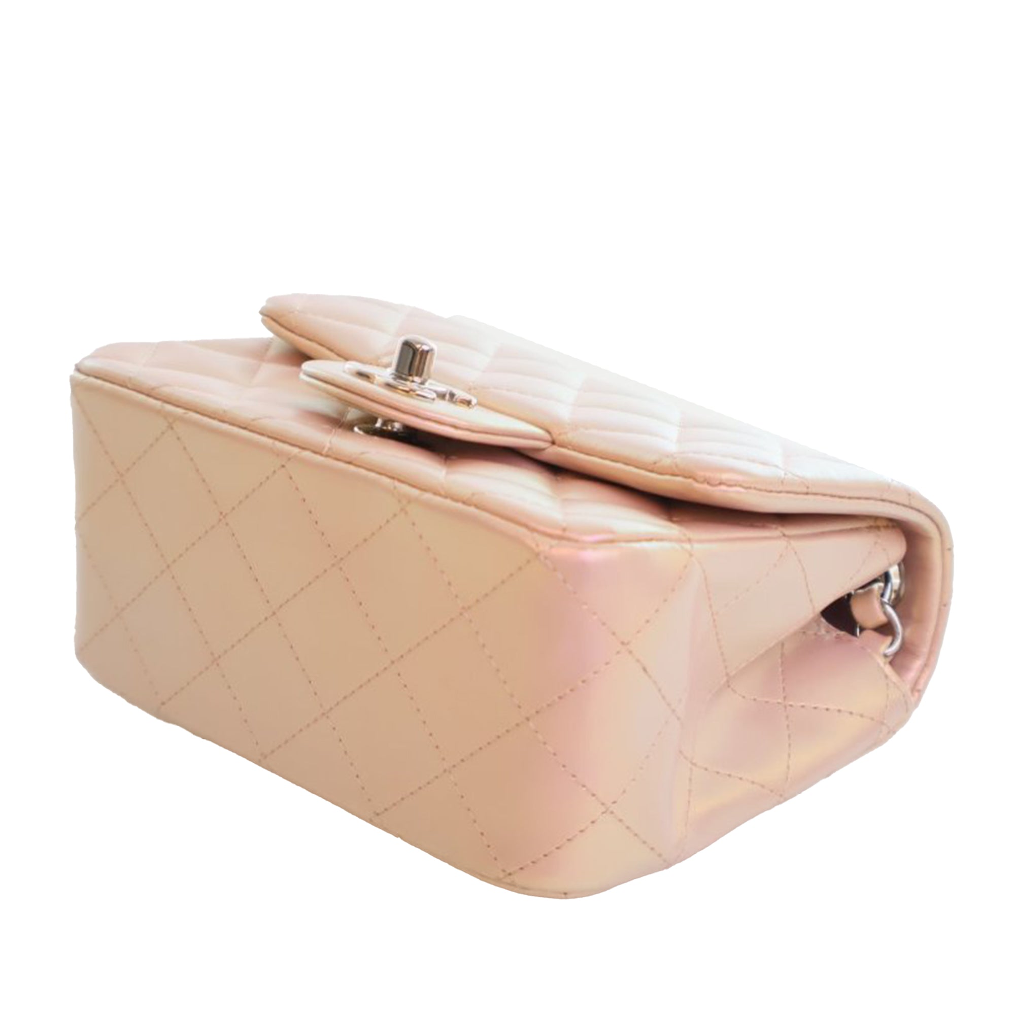 Chanel Mini Square Classic Iridescent Calfskin Single Flap - image 6