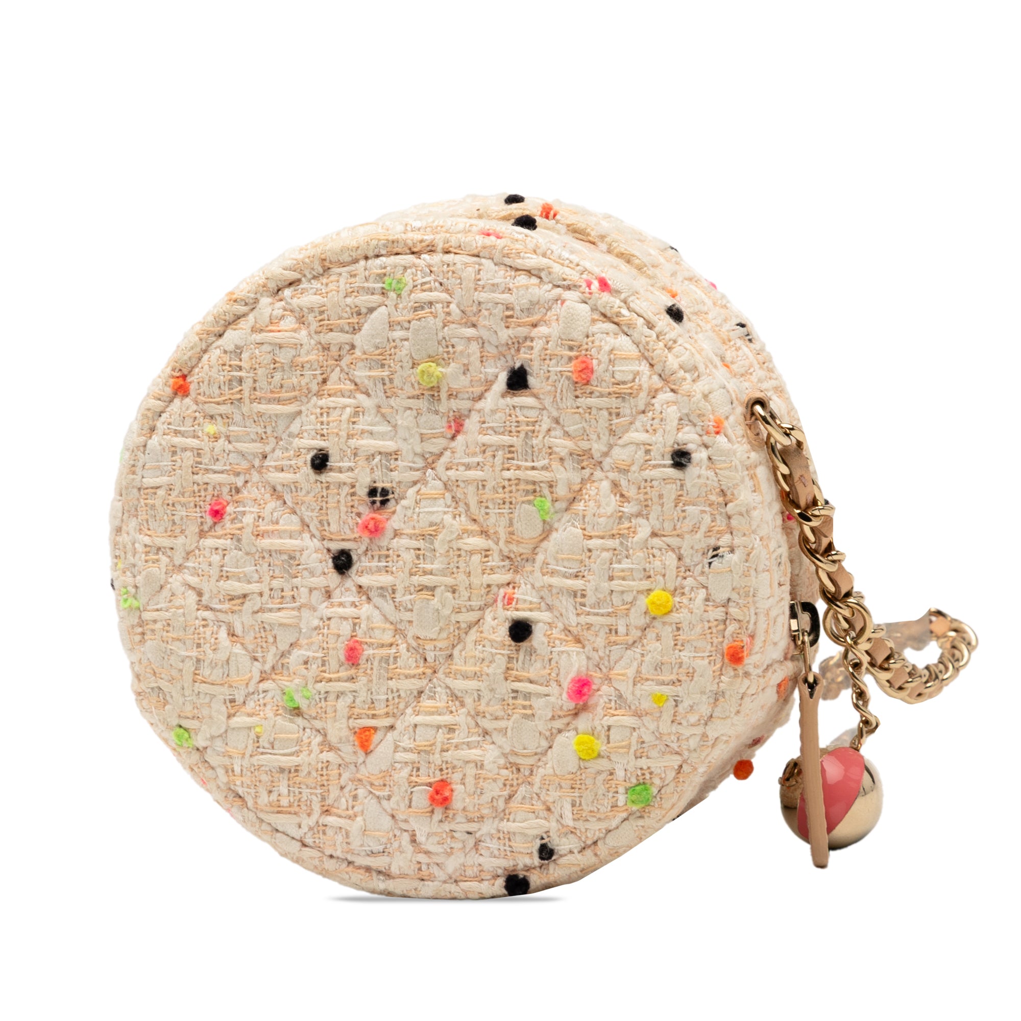 Chanel CC Quilted Tweed Round Crossbody - image 2