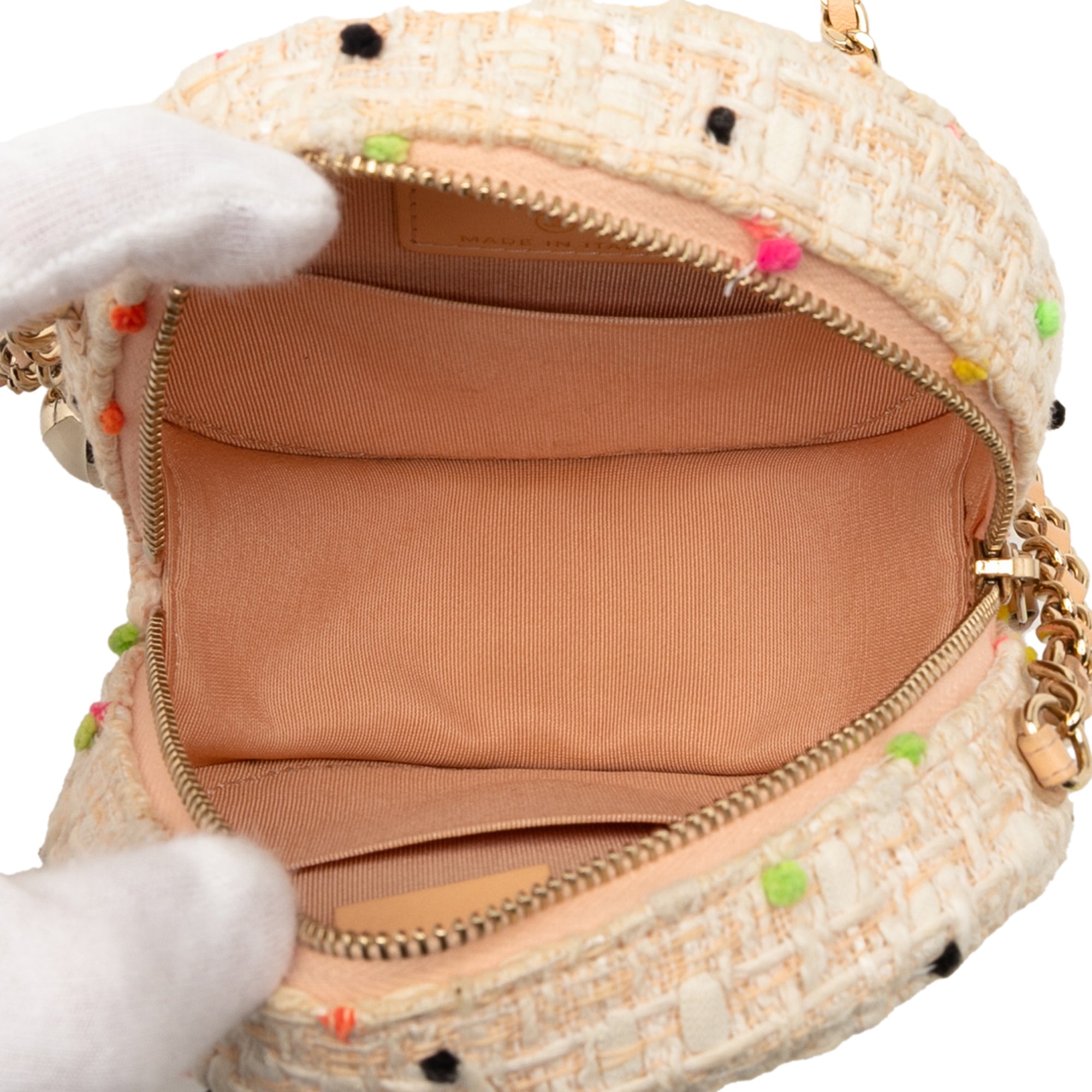 Chanel CC Quilted Tweed Round Crossbody - image 4