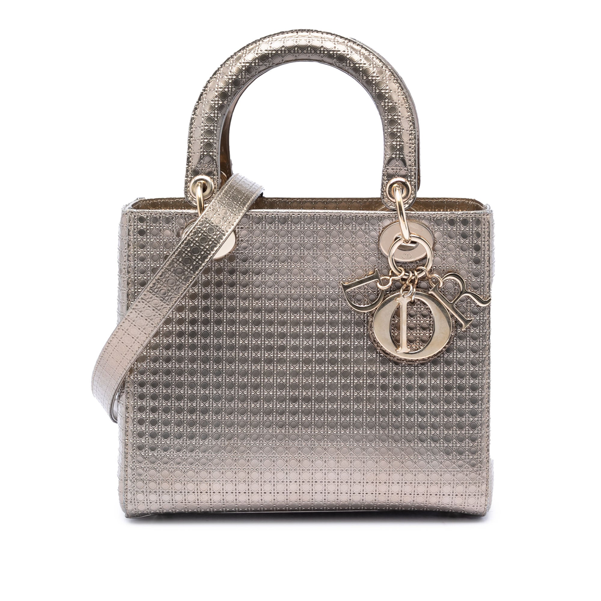 Dior Medium Metallic Patent Microcannage Lady Dior - image 1
