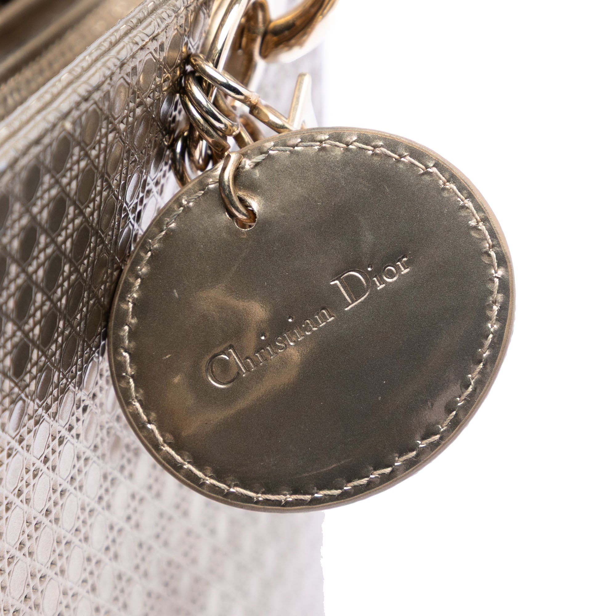 Dior Medium Metallic Patent Microcannage Lady Dior - image 5