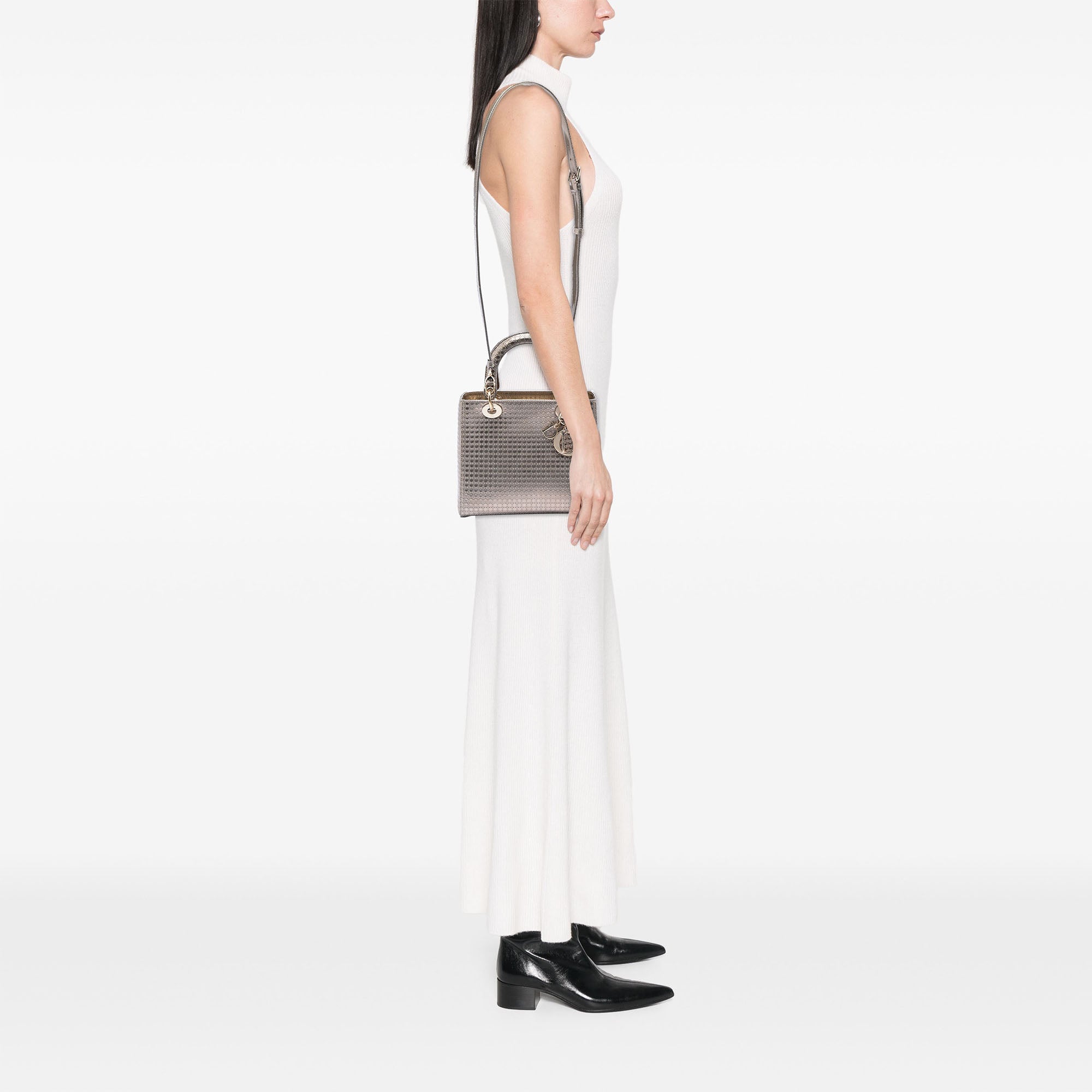 Dior Medium Metallic Patent Microcannage Lady Dior - image 6