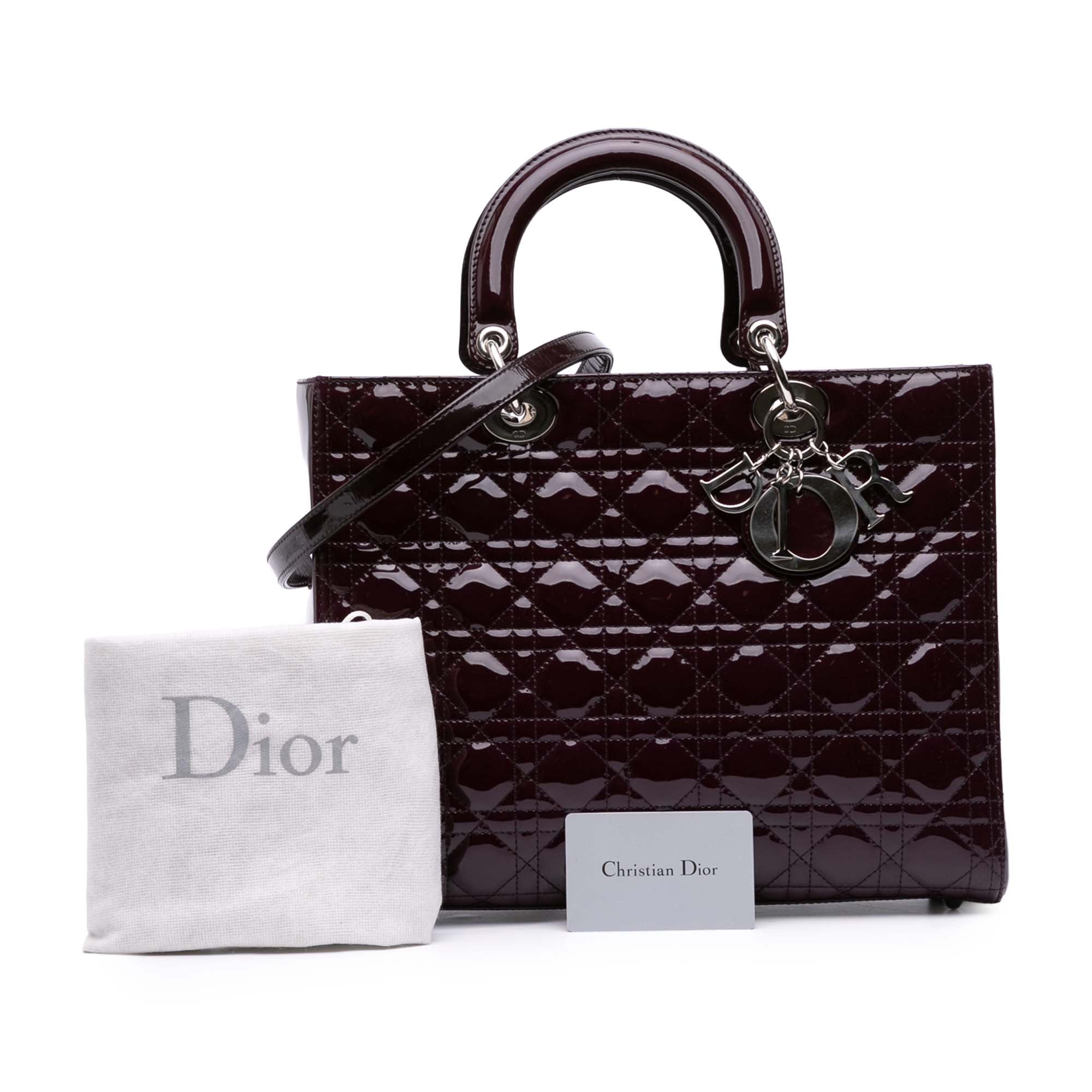 Dior Large Patent Cannage Lady Dior - image 10