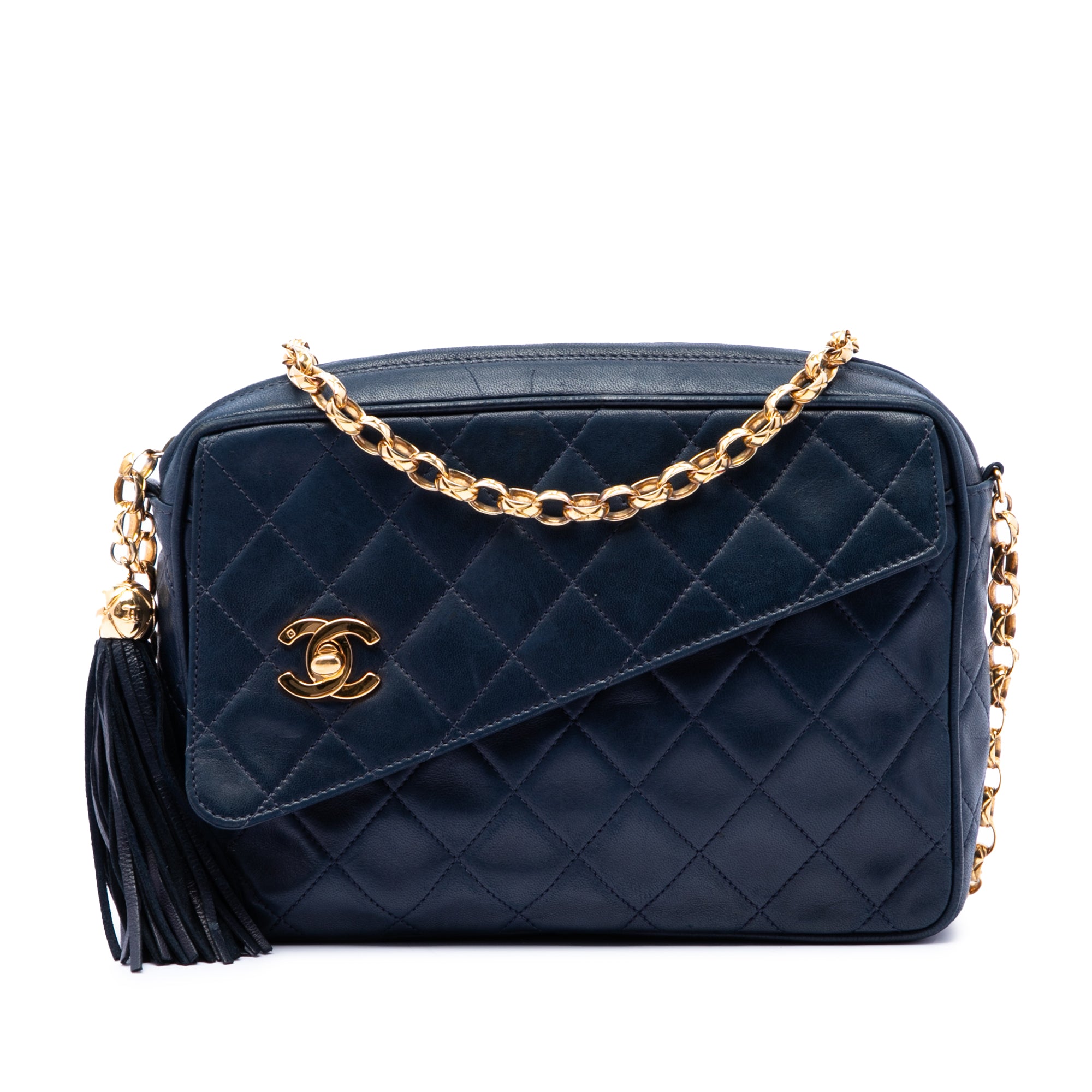 Chanel CC Quilted Lambskin Tassel Camera Bag - image 1