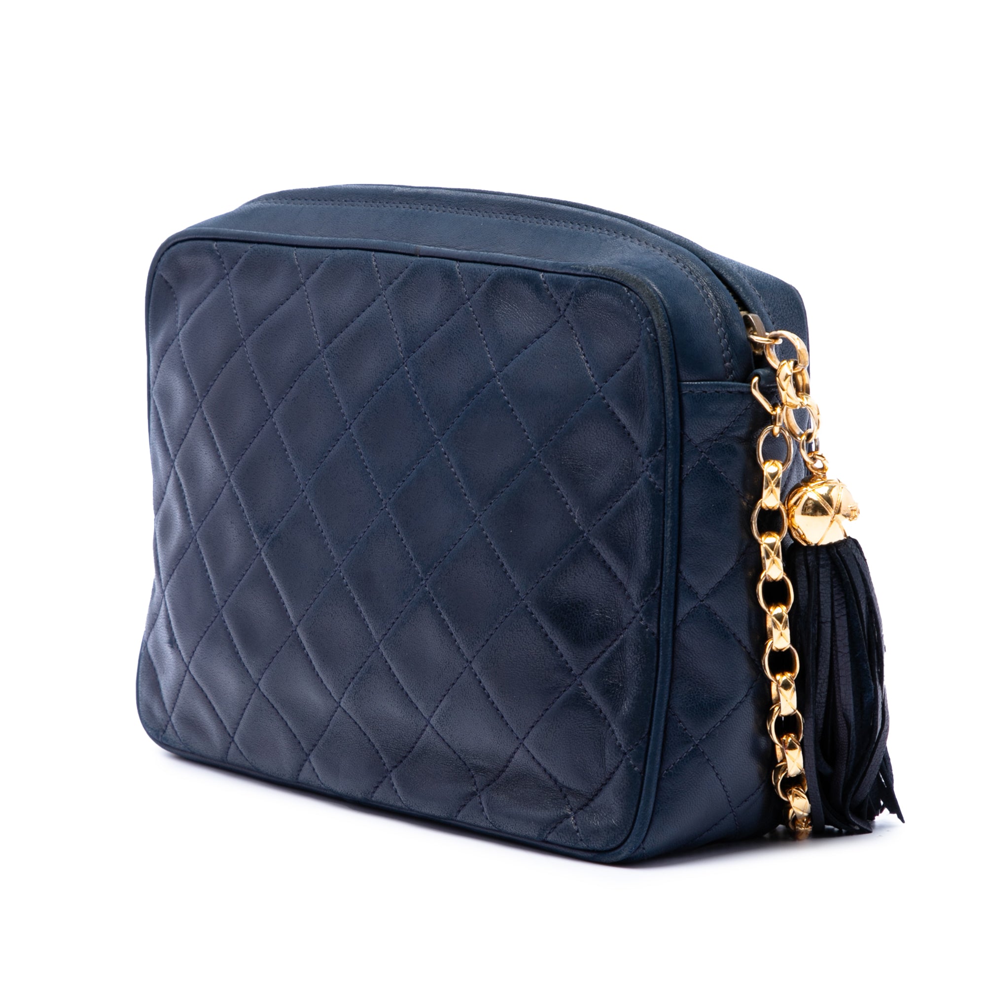Chanel CC Quilted Lambskin Tassel Camera Bag - image 2