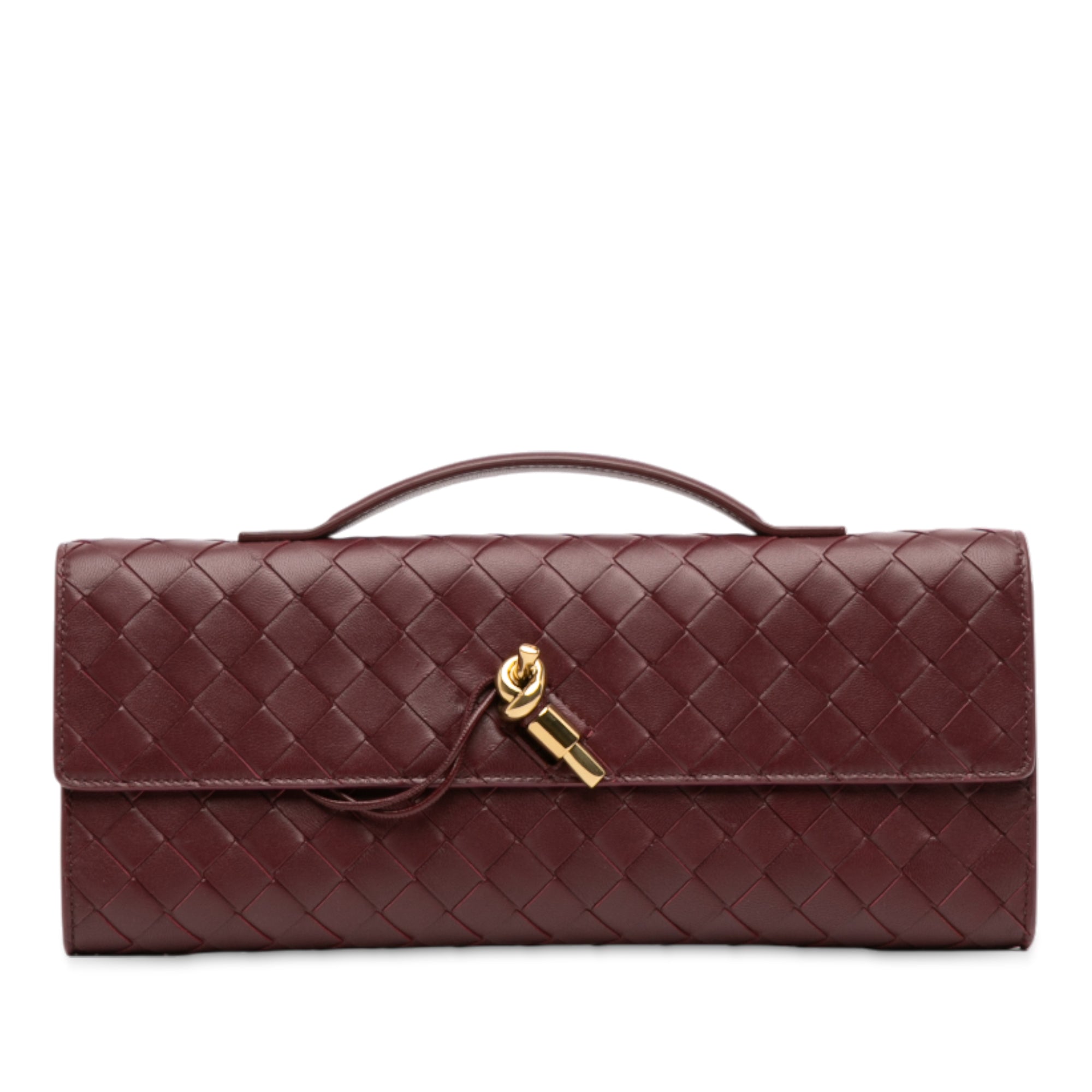 Bottega Veneta Lambskin Intrecciato Andiamo Clutch - image 1