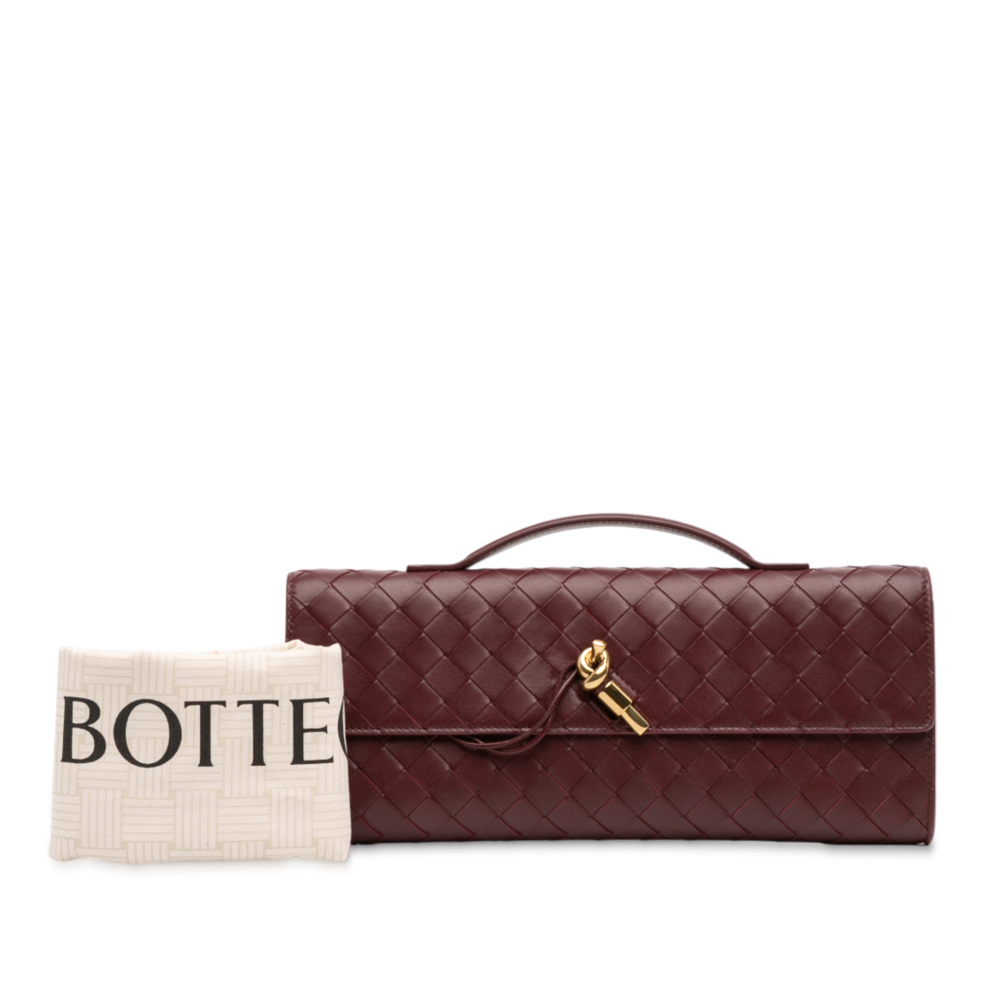 Bottega Veneta Lambskin Intrecciato Andiamo Clutch - image 13