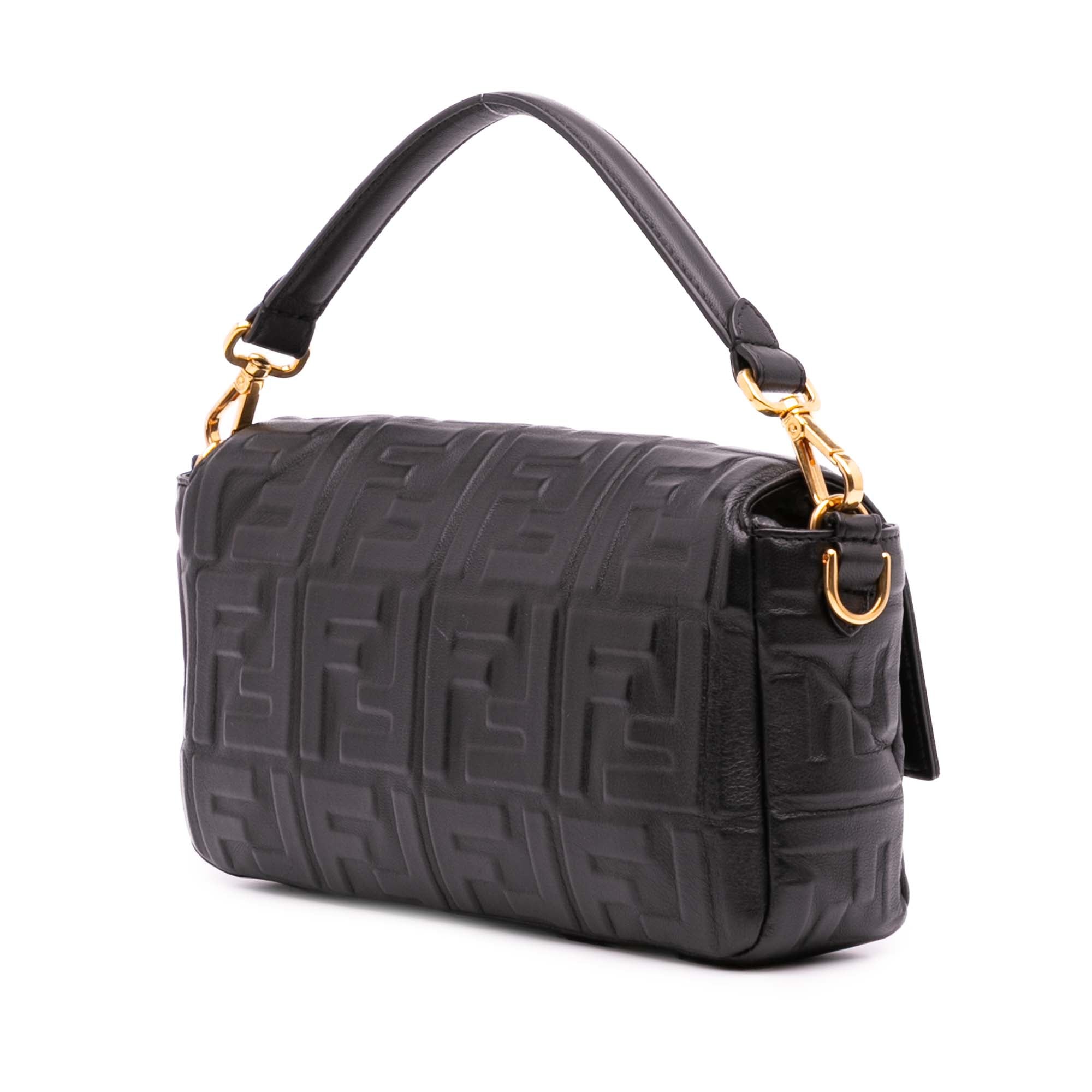Fendi Zucca Embossed Leather Baguette Satchel - image 2