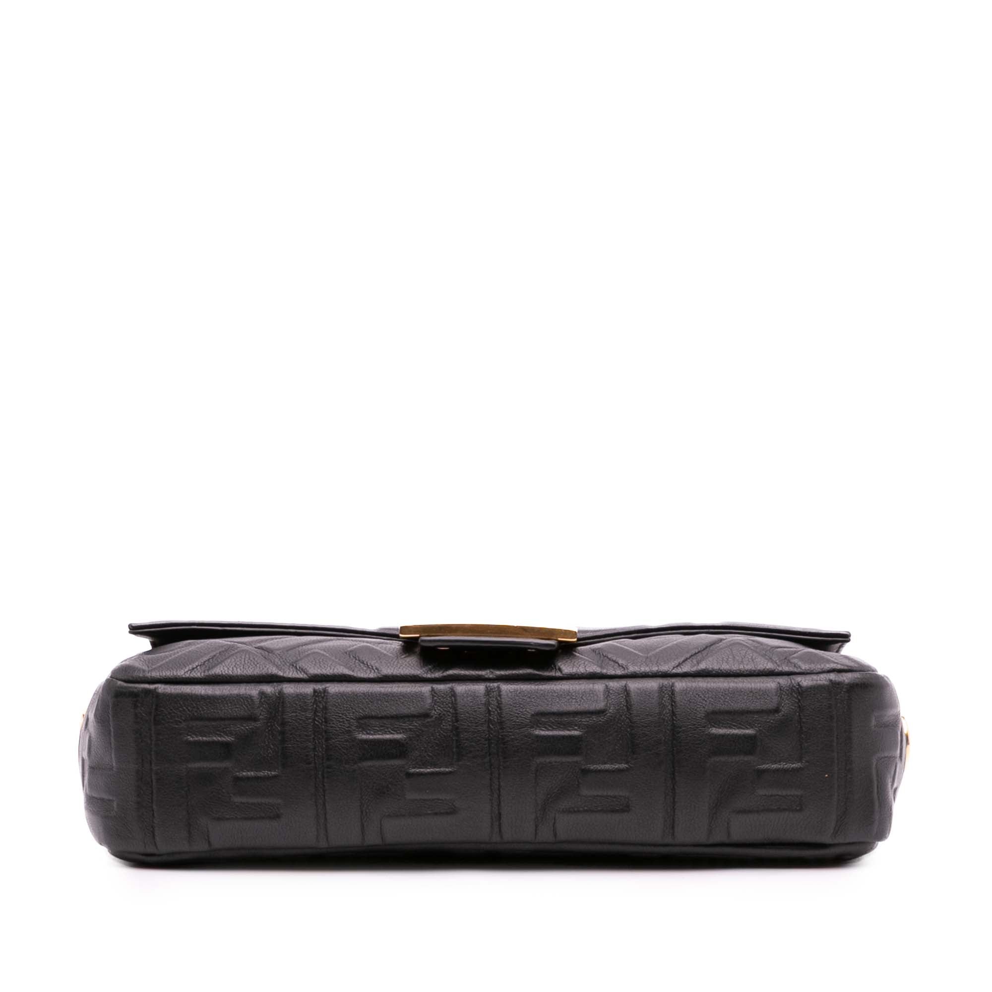 Fendi Zucca Embossed Leather Baguette Satchel - image 3