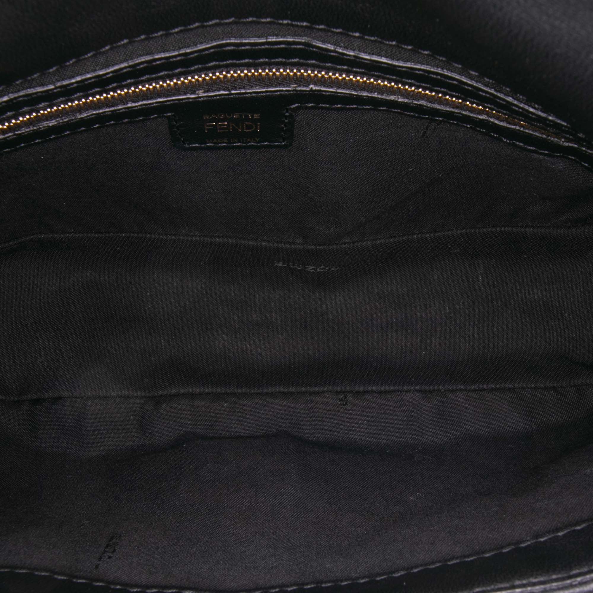 Fendi Zucca Embossed Leather Baguette Satchel - image 4