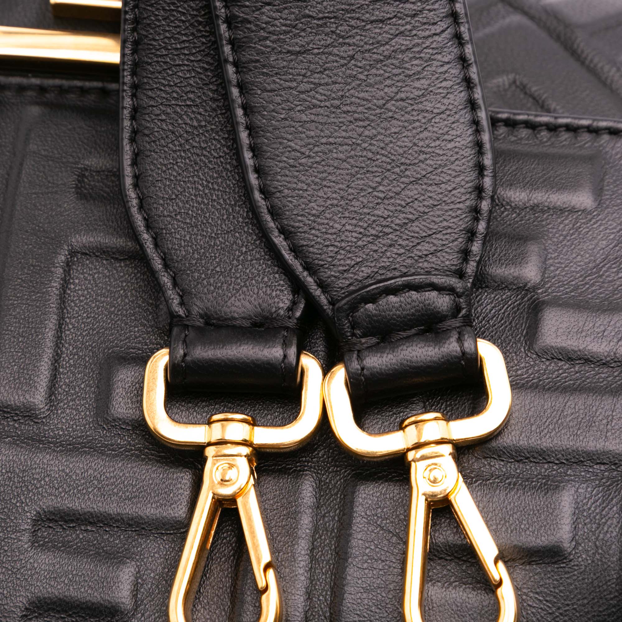 Fendi Zucca Embossed Leather Baguette Satchel - image 8