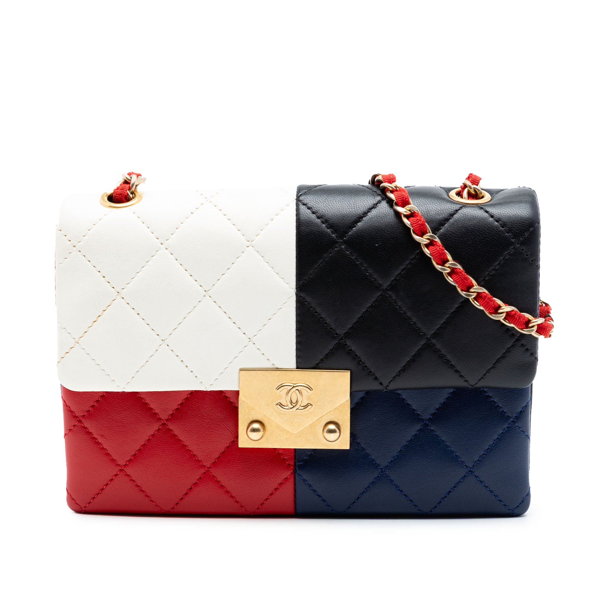 Chanel Quilted Lambskin Colorblock Pagoda Flap - image 1