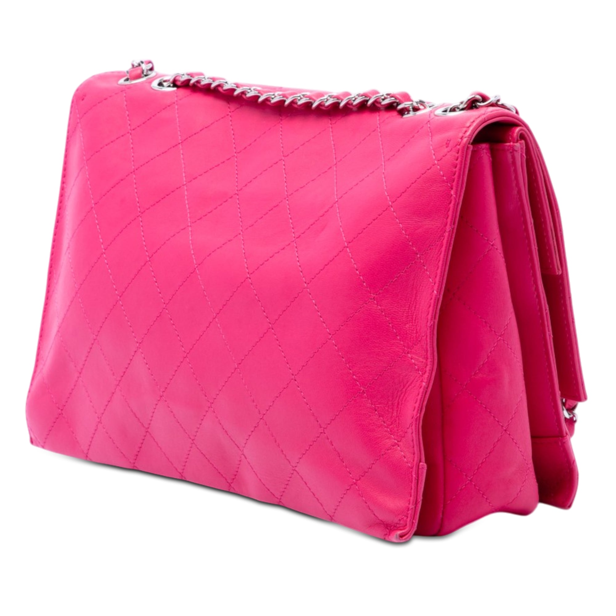 Chanel Jumbo Quilted Lambskin 3 Accordion Double Flap - image 2