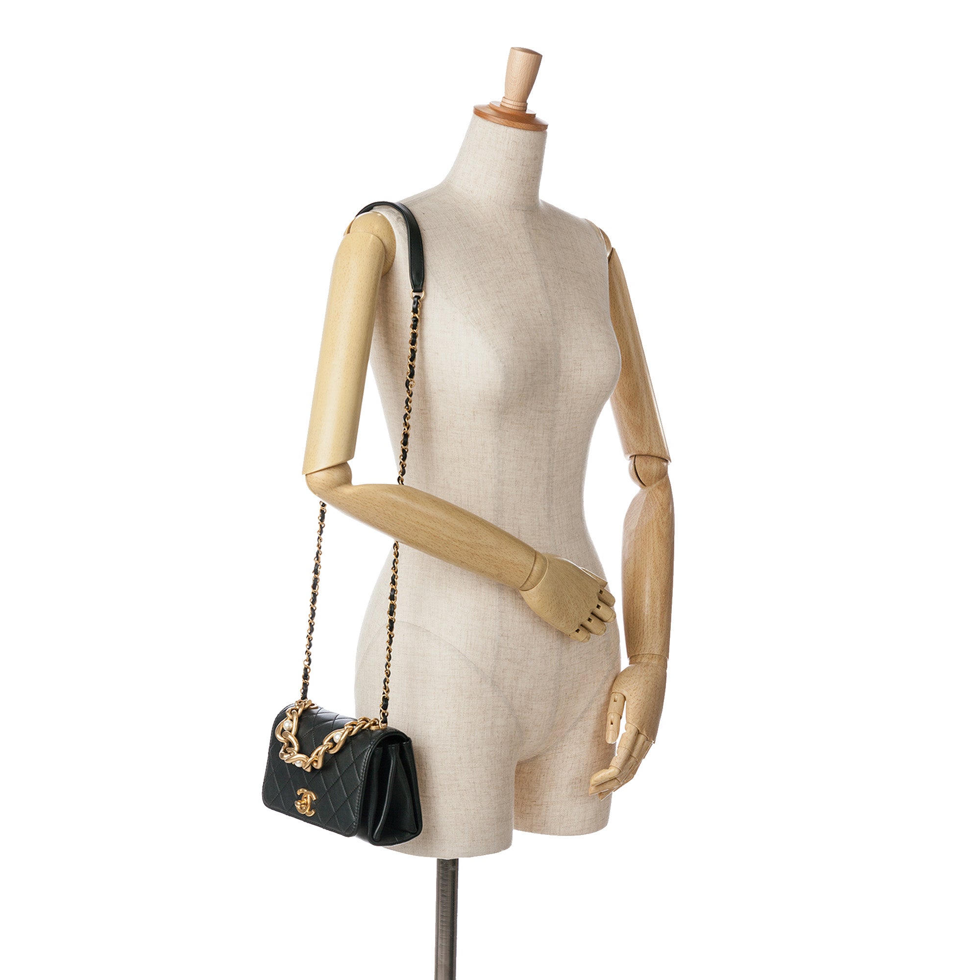 Chanel Quilted Calfskin Pearl Jewel Chain Flap - image 7