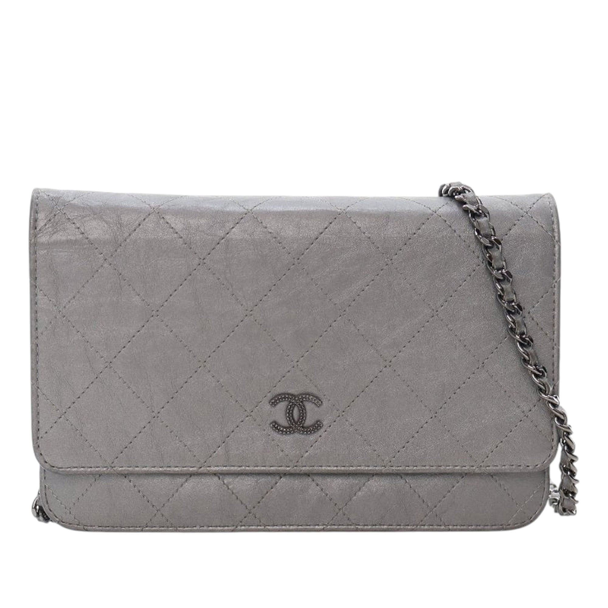 Chanel CC Quilted Aged Calfskin Wallet On Chain - image 1