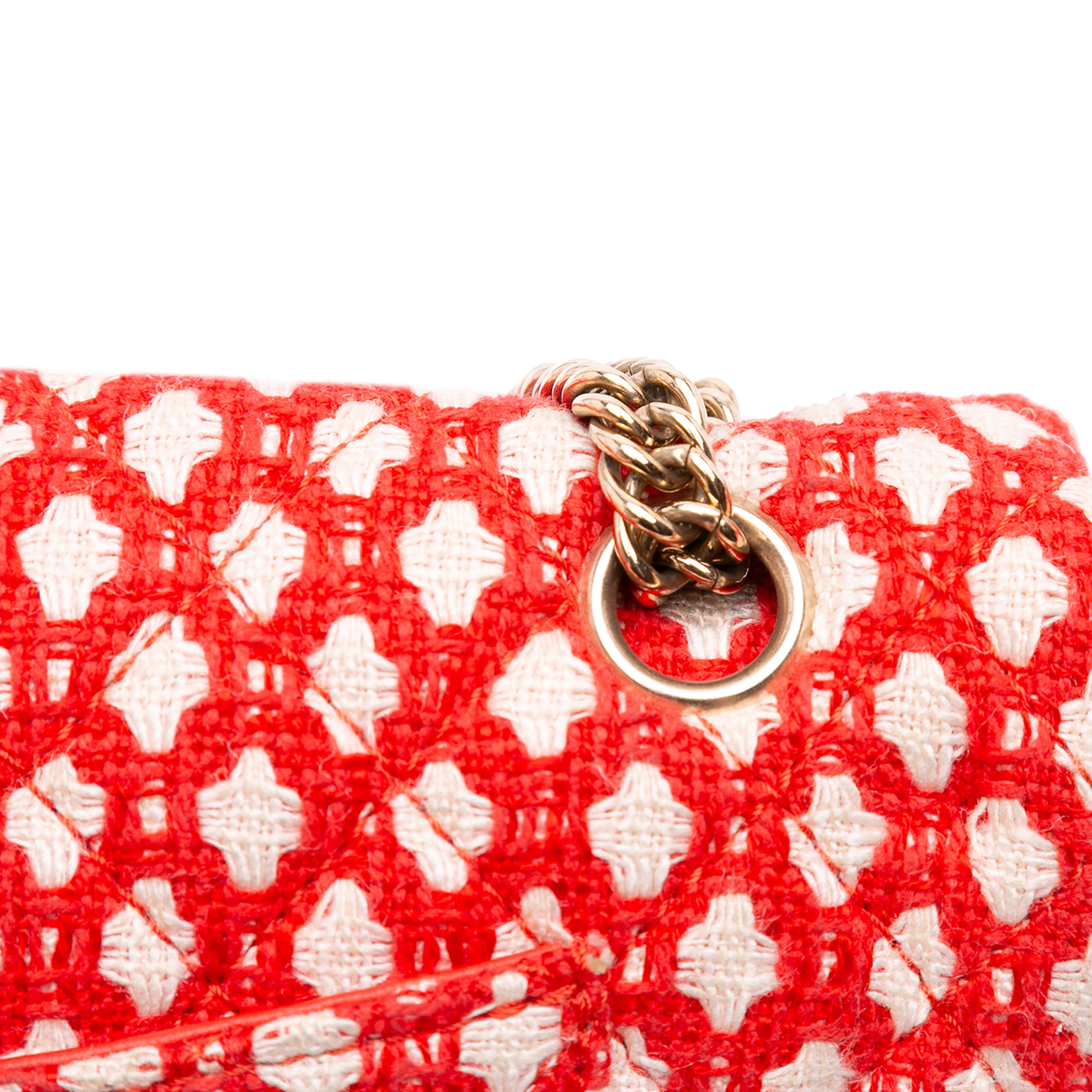 Chanel Medium Quilted Tweed Bijoux Chain Double Flap - image 8