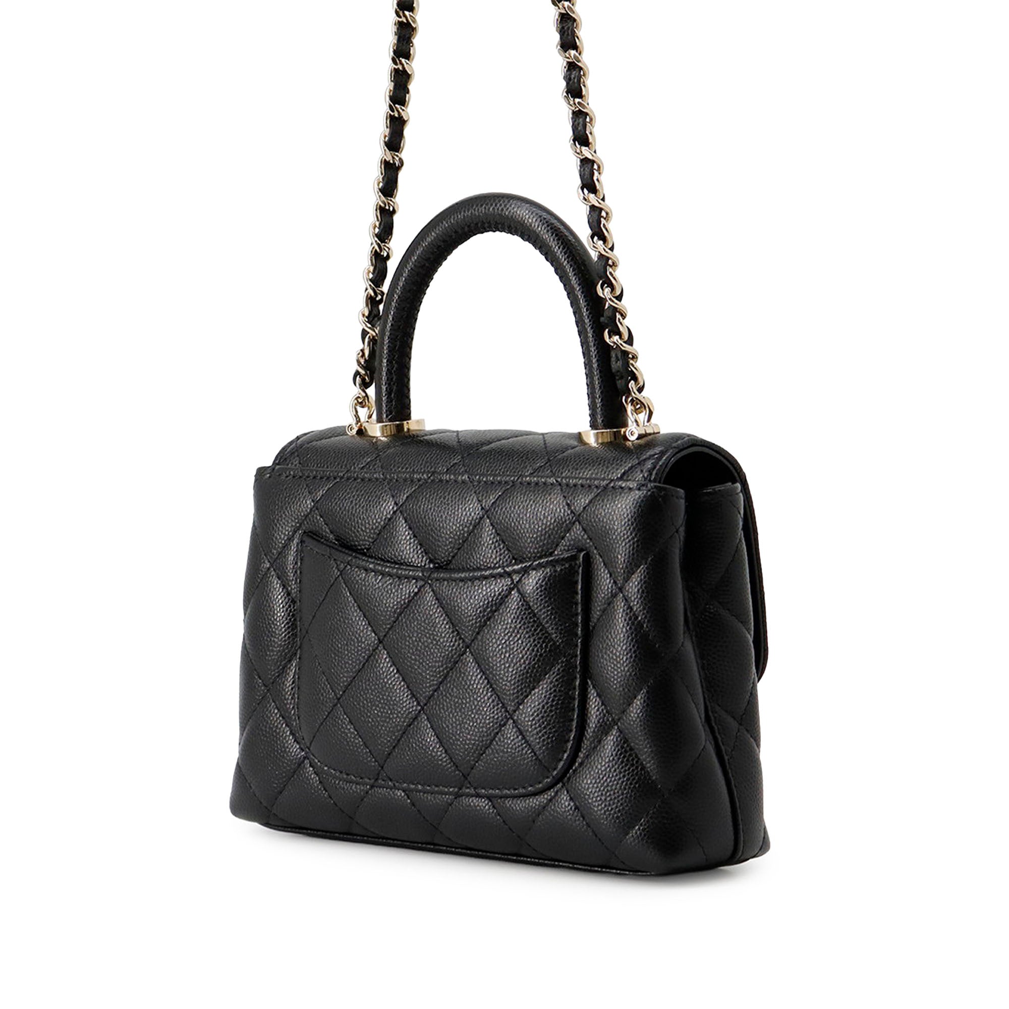 Chanel Extra Mini Quilted Caviar Coco Top Handle Bag - image 2