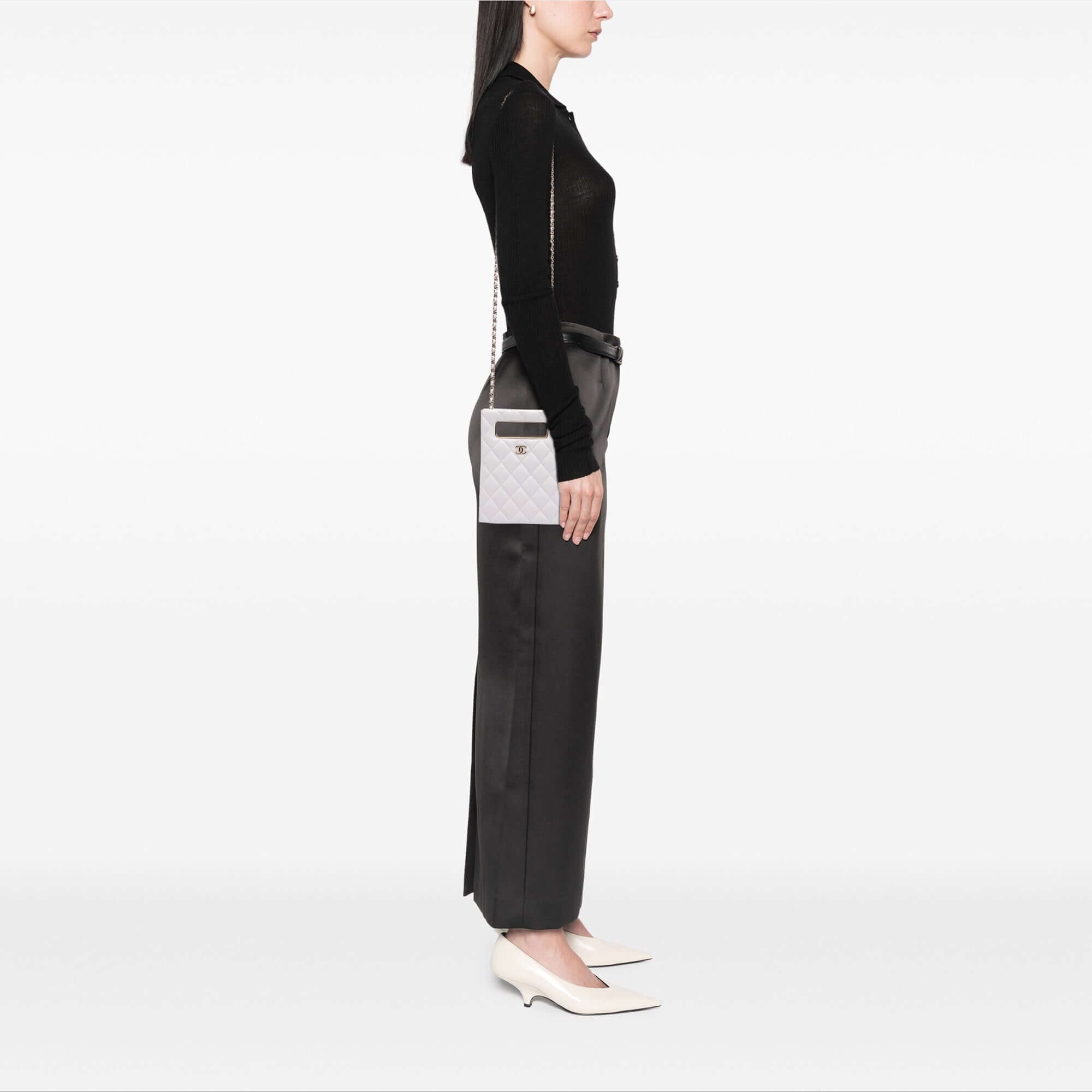 Chanel Mini Quilted Caviar Cut Out Evening Tot
