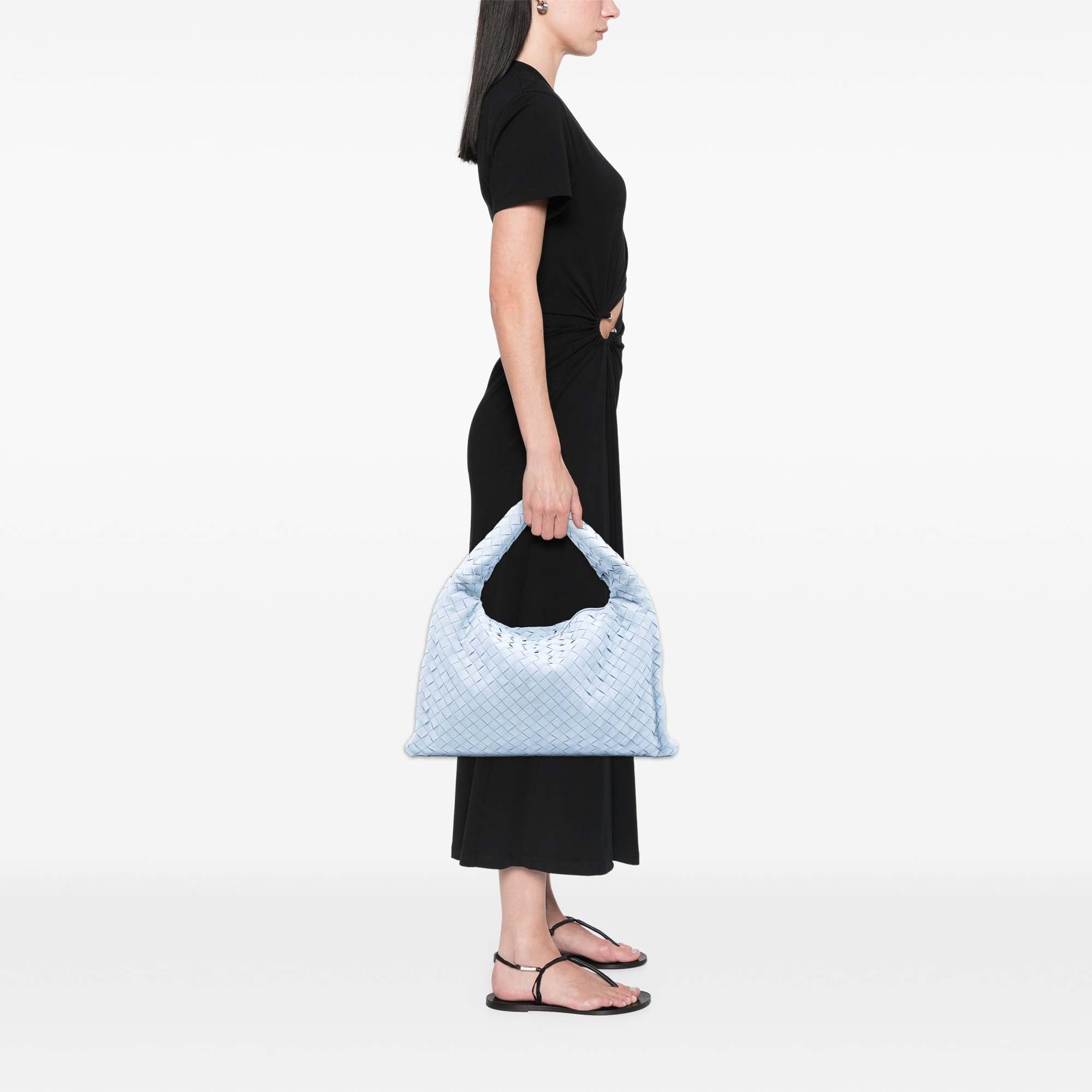 Bottega Veneta Small Suede Intrecciato Hop Hobo - image 7
