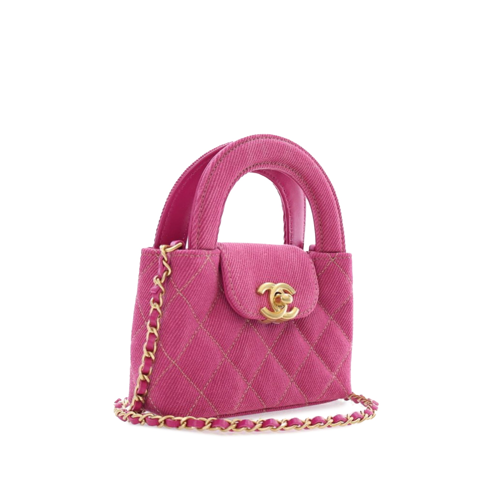 Chanel Nano Quilted Denim Kelly Shopper Bag - image 2