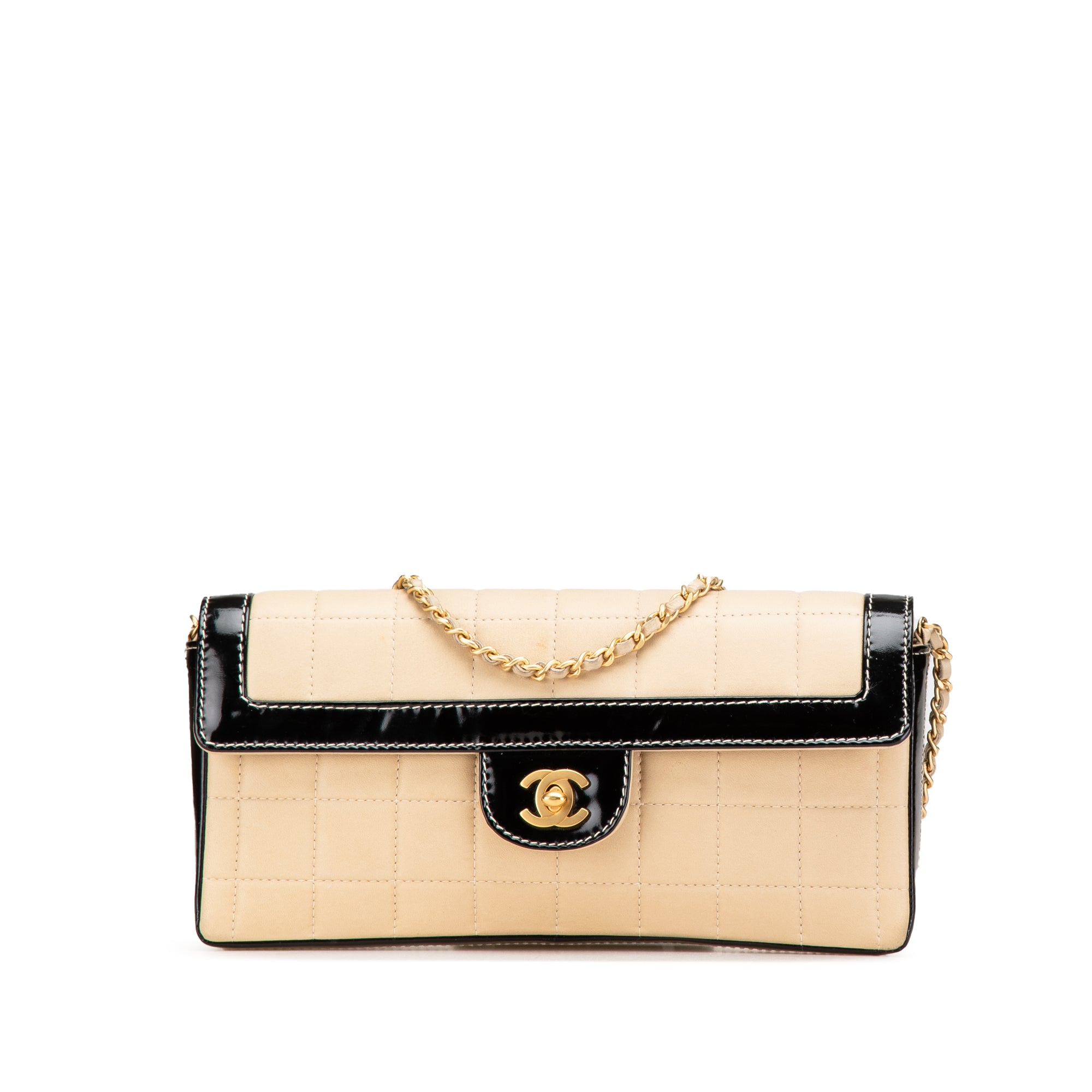 Chanel CC Chocolate Bar Lambskin and Patent East West Flap - image 1