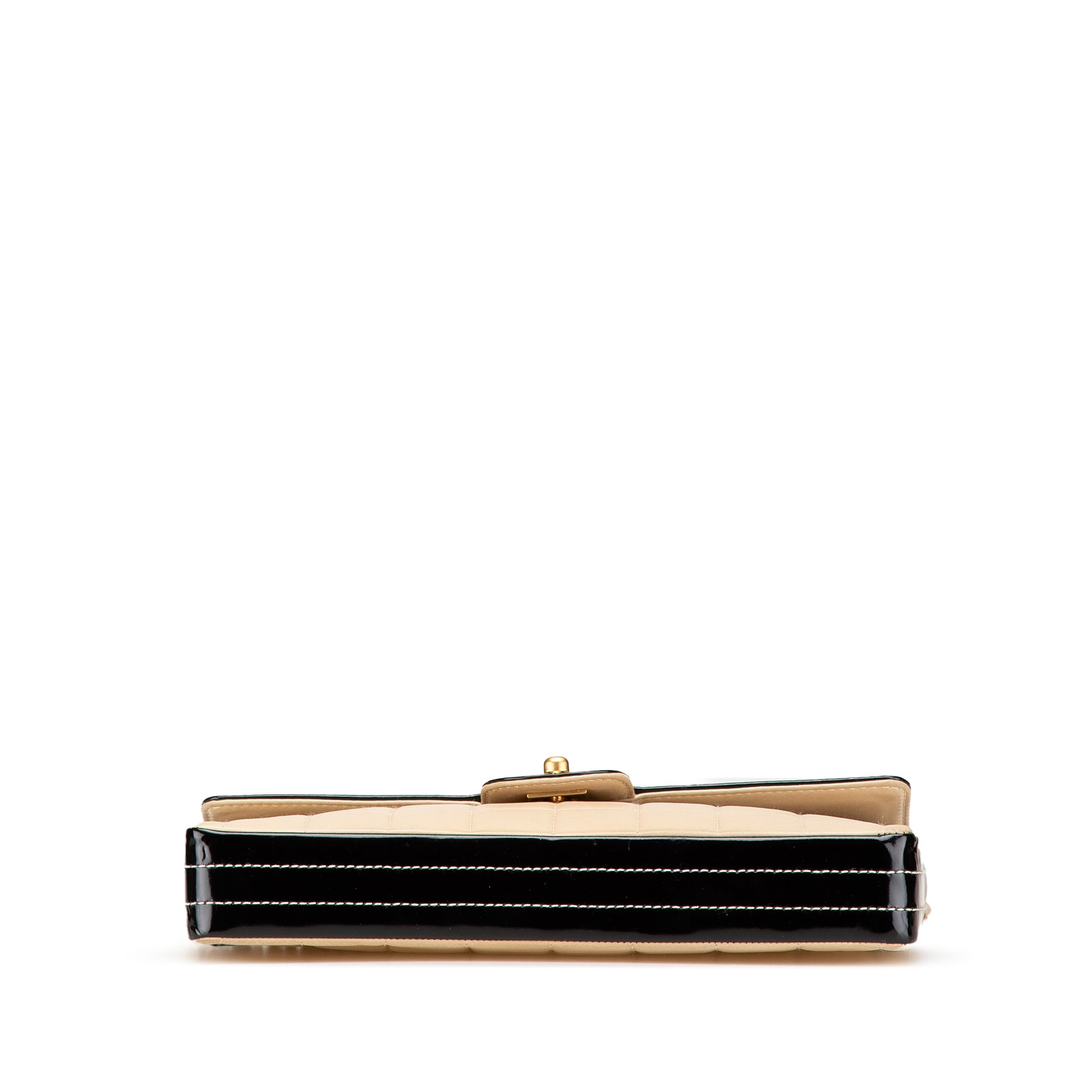 Chanel CC Chocolate Bar Lambskin and Patent East West Flap - image 3