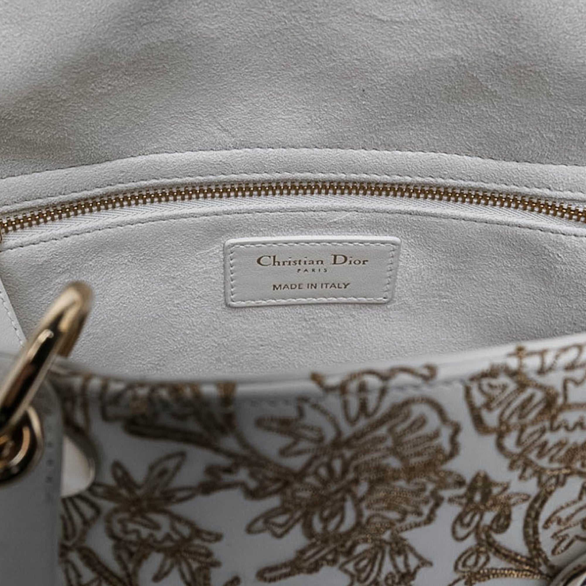 Dior Medium Calfskin Embroidered Jardin D Hiver Lady Dior - image 5
