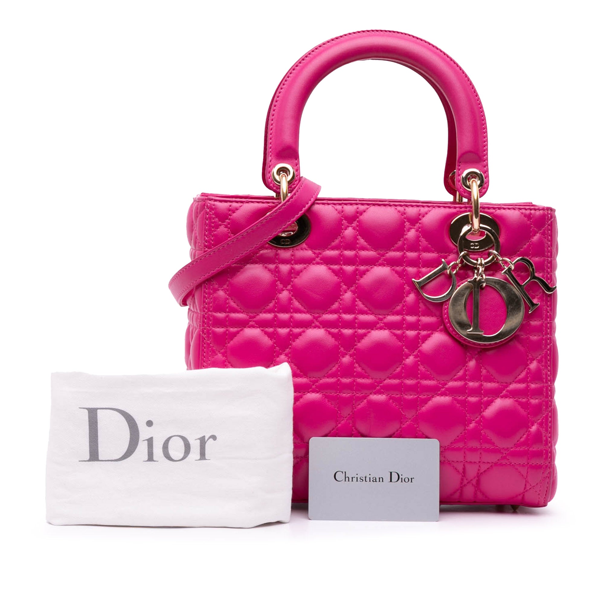 Dior Medium Lambskin Cannage Lady Dior - image 10