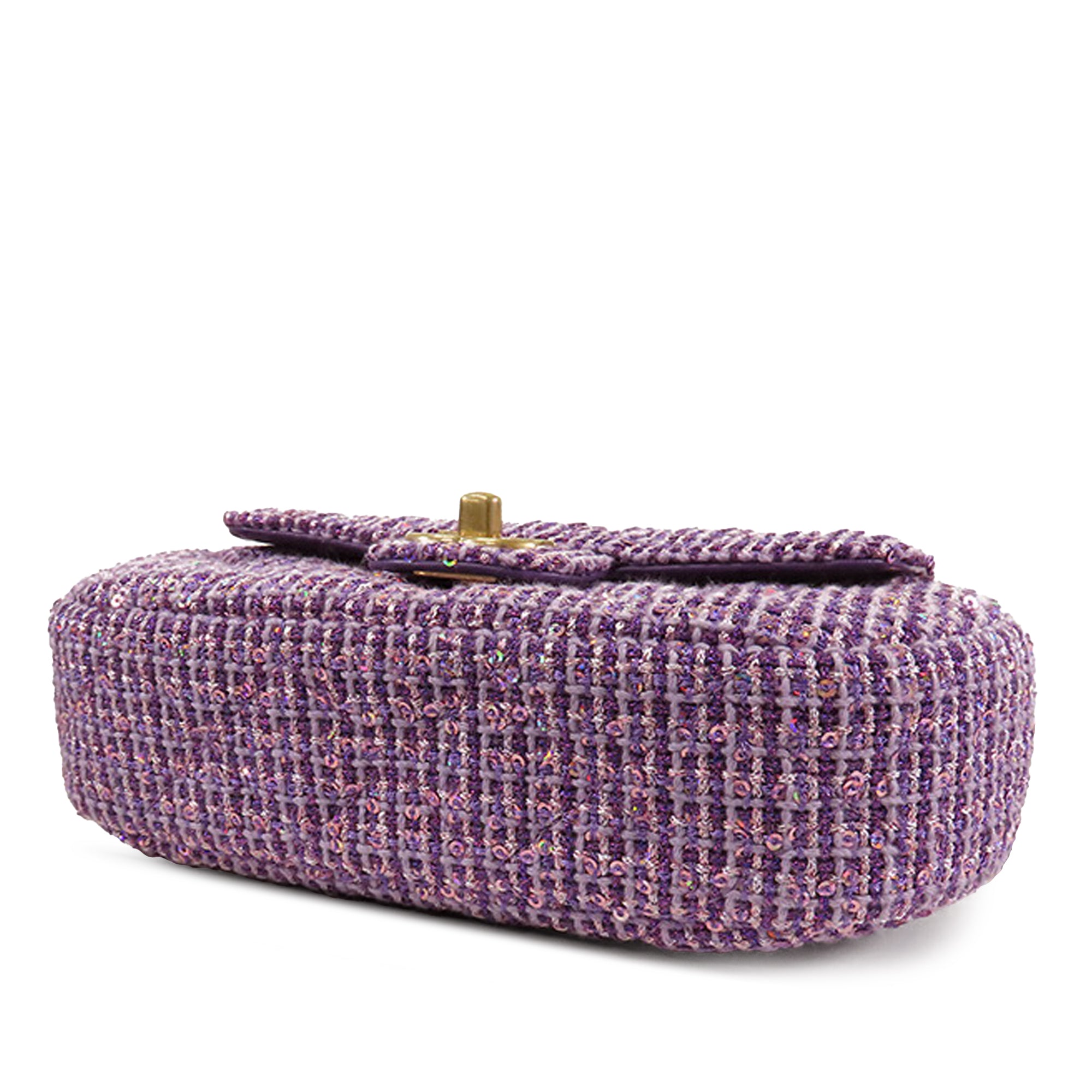Chanel CC Quilted Tweed Top Handle Flap - image 3