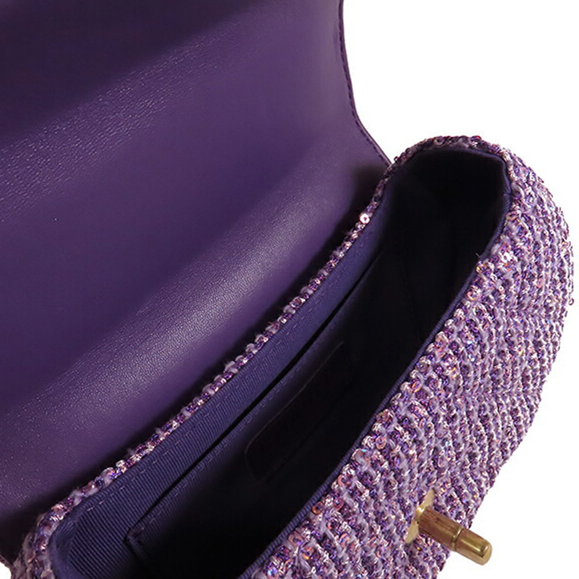 Chanel CC Quilted Tweed Top Handle Flap - image 4