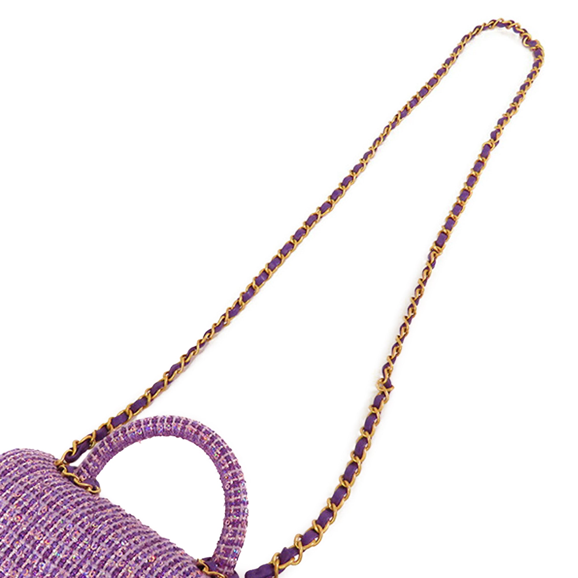 Chanel CC Quilted Tweed Top Handle Flap - image 9