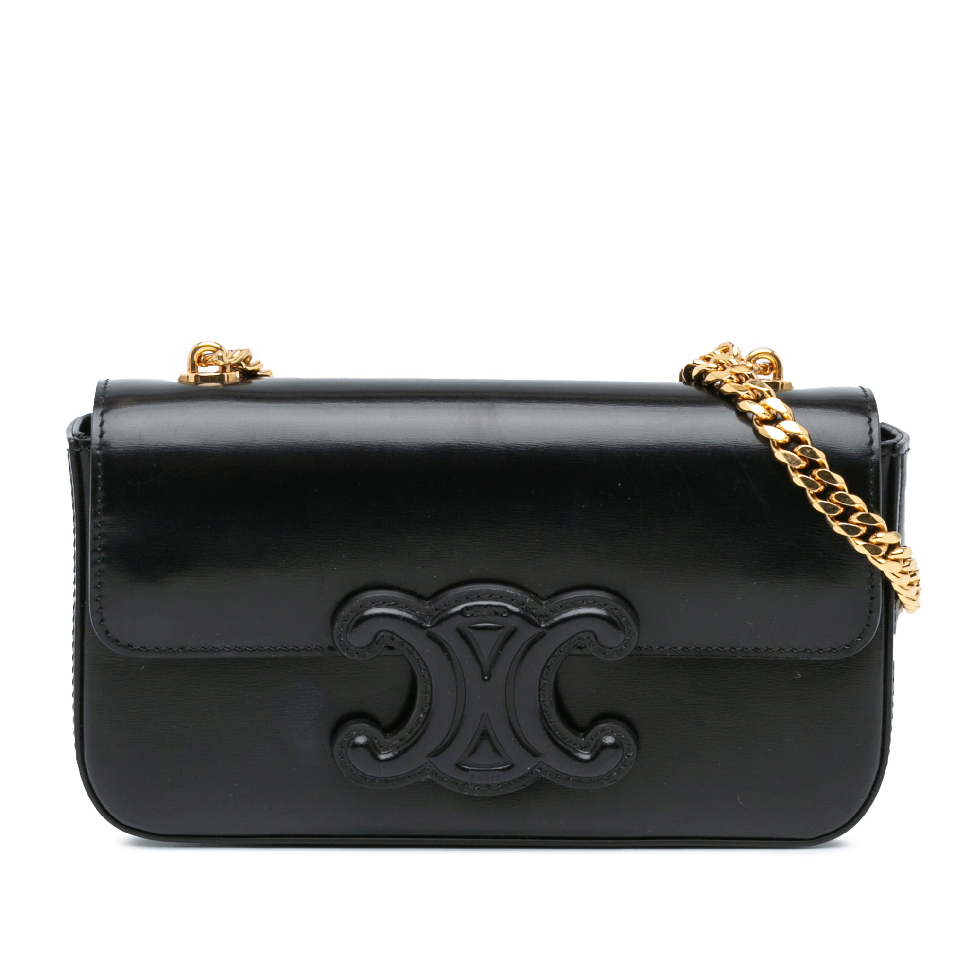 Celine Smooth Calfskin Cuir Triomphe Chain Shoulder Bag - image 1