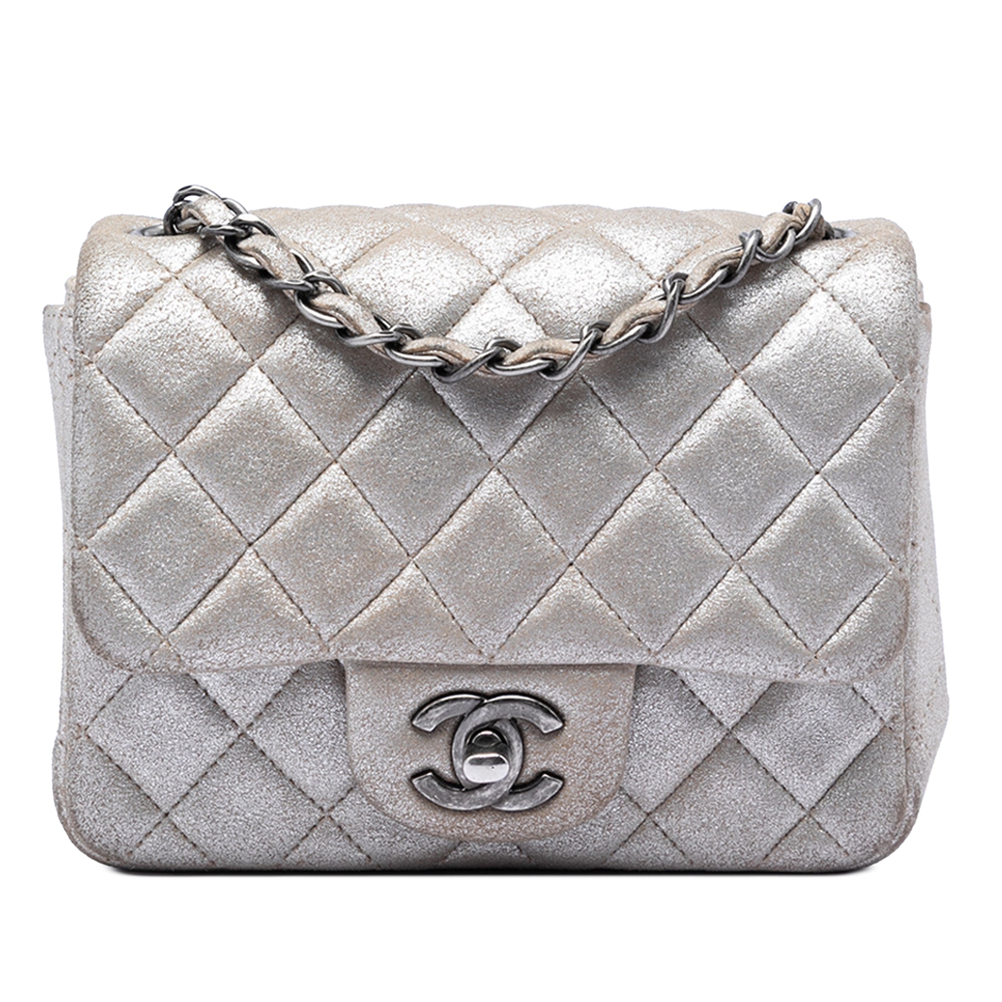 Chanel Mini Square Classic Metallic Lambskin Single Flap - image 1