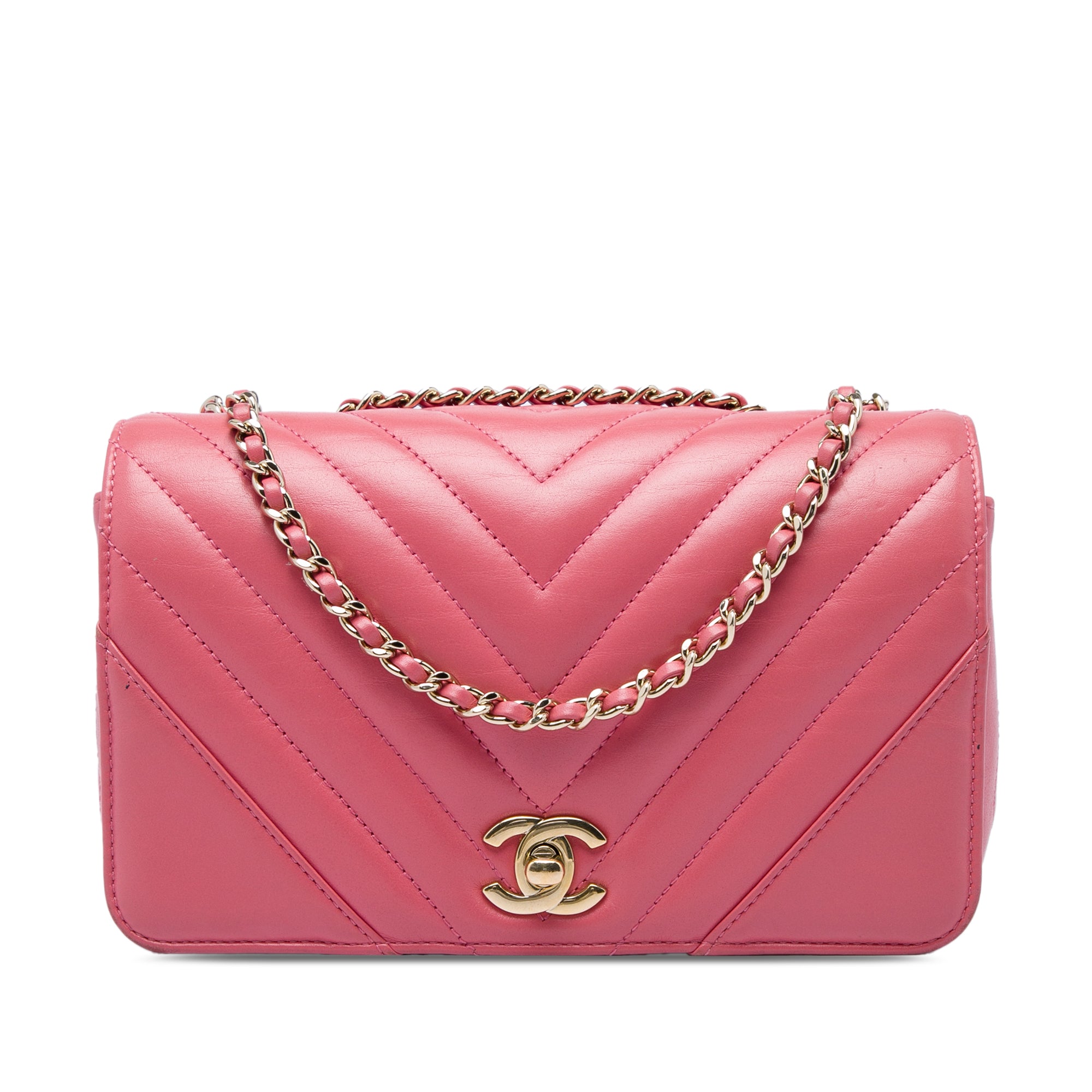 Chanel Mini Chevron Calfskin Statement Flap - image 1