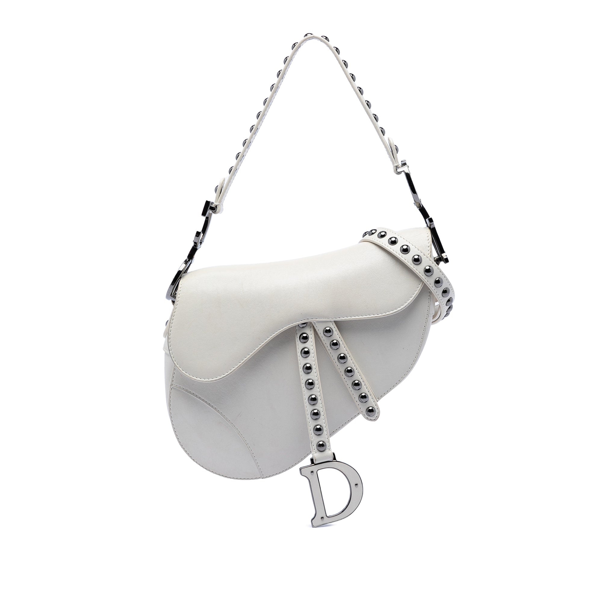 Dior Studded Leather Saddle Bag - image 1